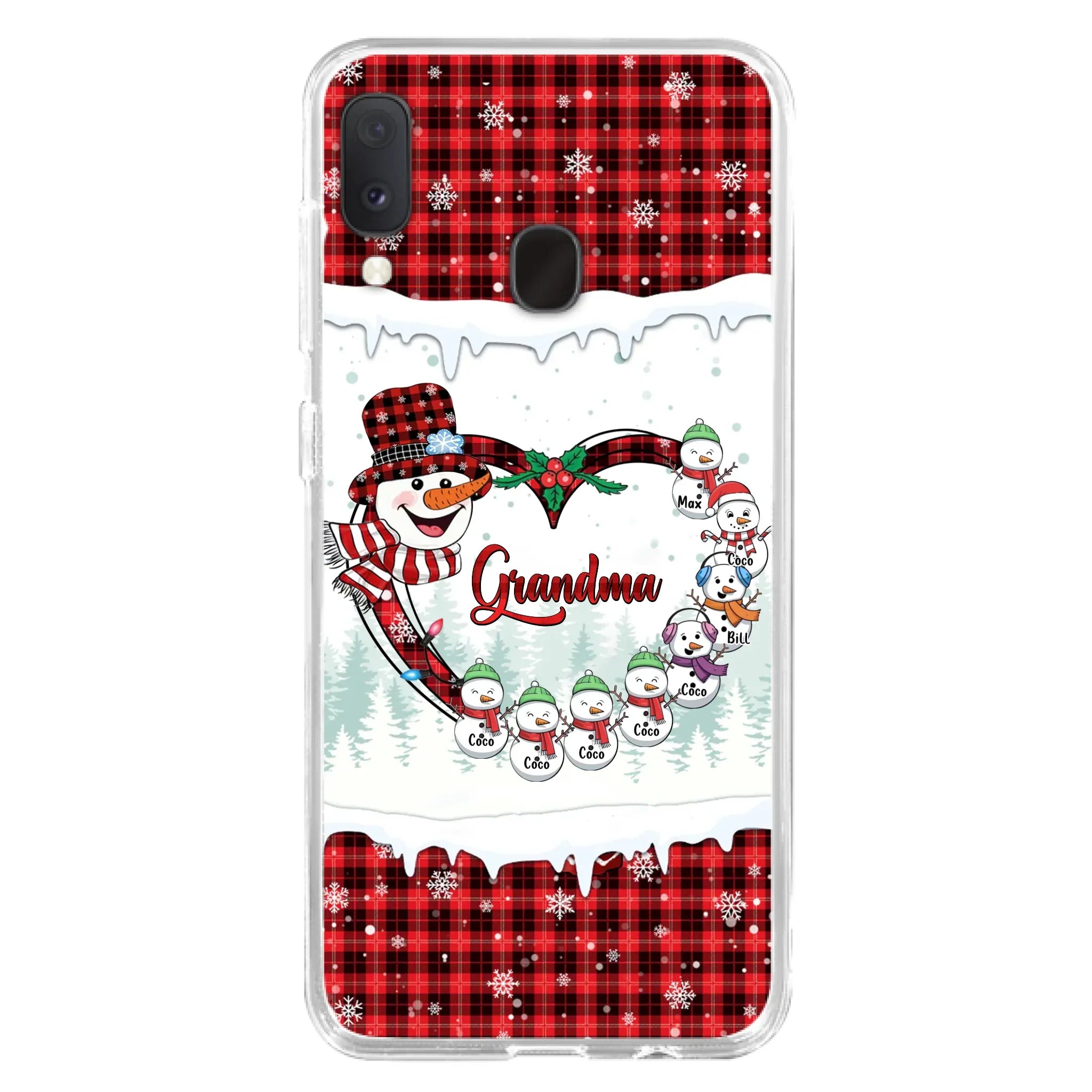 Custom Personalized Christmas Grandma Children Phone Case - Gift For Grandma/ Mom - Upto 8 Kids - Case For iPhone/ Samsung