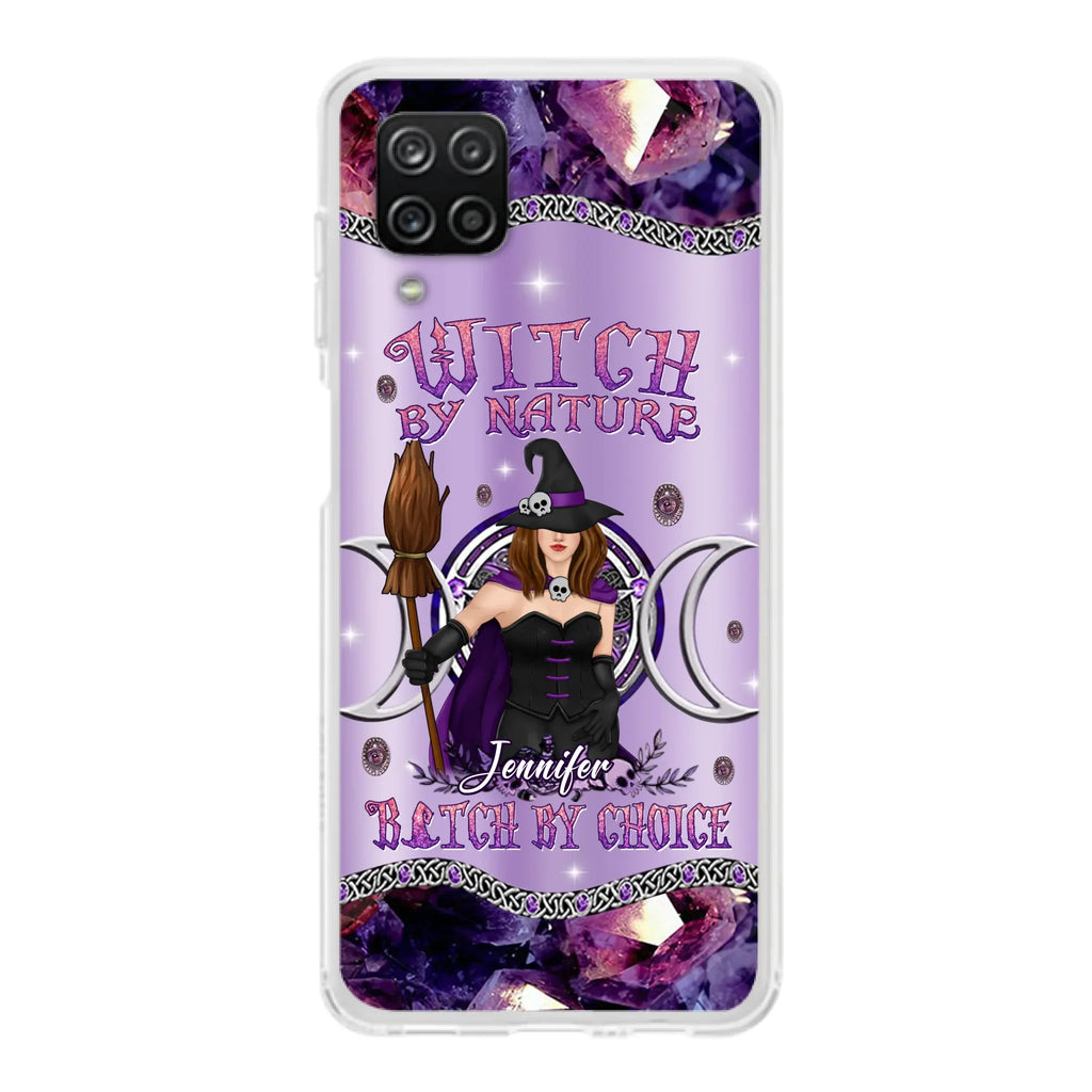 Custom Personalized Sparkling Witch Phone Case - Halloween Gift Idea - Witch By Birth - Case For iPhone/ Samsung