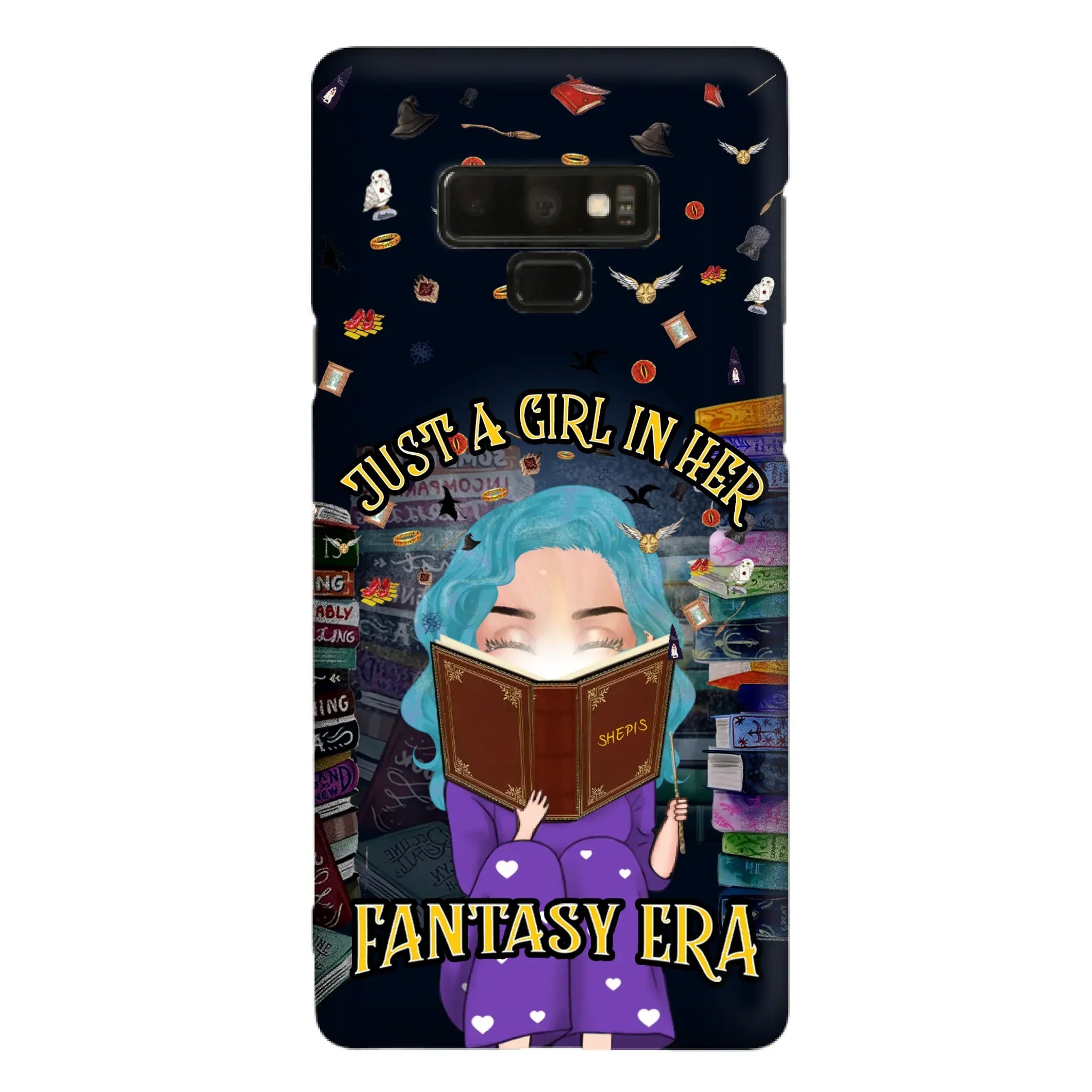 Custom Personalized Reading Book Phone Case - Gift Idea For Book Lovers - Just A Girl In Her Fantasy Era - Case For iPhone/ Samsung