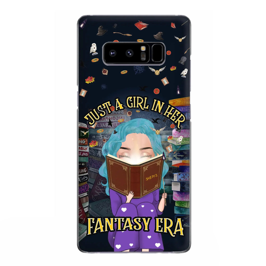 Custom Personalized Reading Book Phone Case - Gift Idea For Book Lovers - Just A Girl In Her Fantasy Era - Case For iPhone/ Samsung