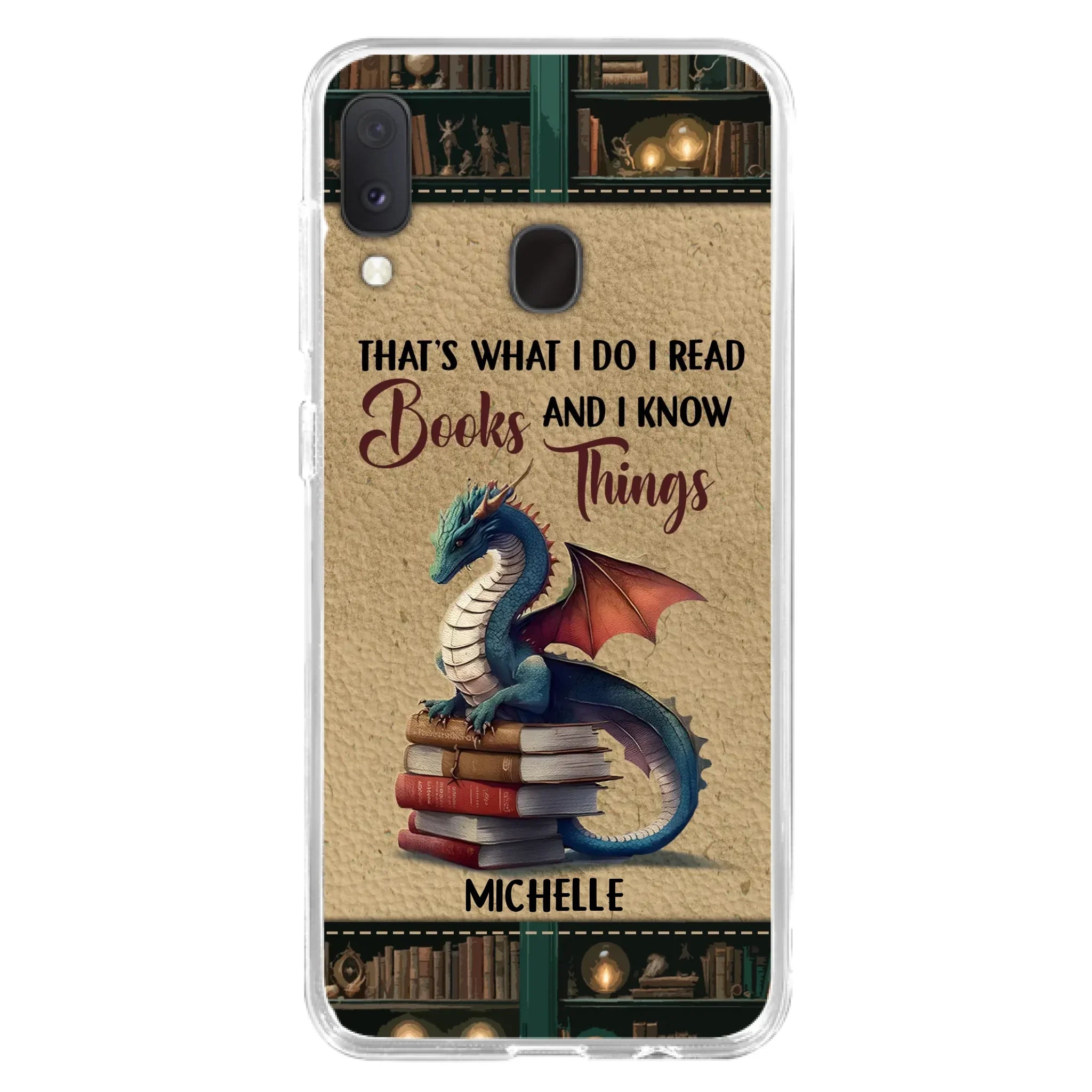 Custom Personalized Book Dragon Phone Case - Gift Idea For Book Lovers - In A World Of Bookworms Be A Book Dragon - Case For iPhone/ Samsung