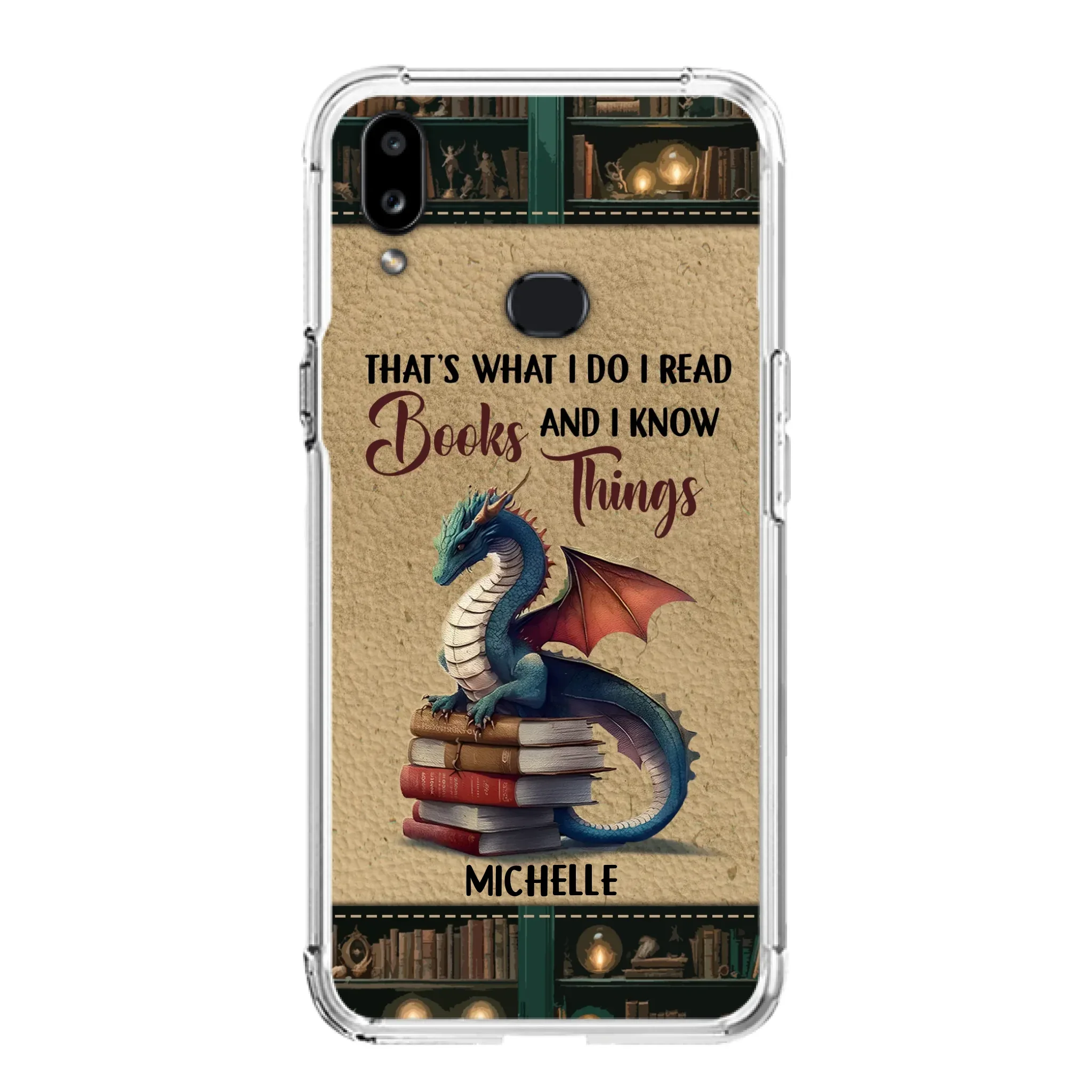 Custom Personalized Book Dragon Phone Case - Gift Idea For Book Lovers - In A World Of Bookworms Be A Book Dragon - Case For iPhone/ Samsung