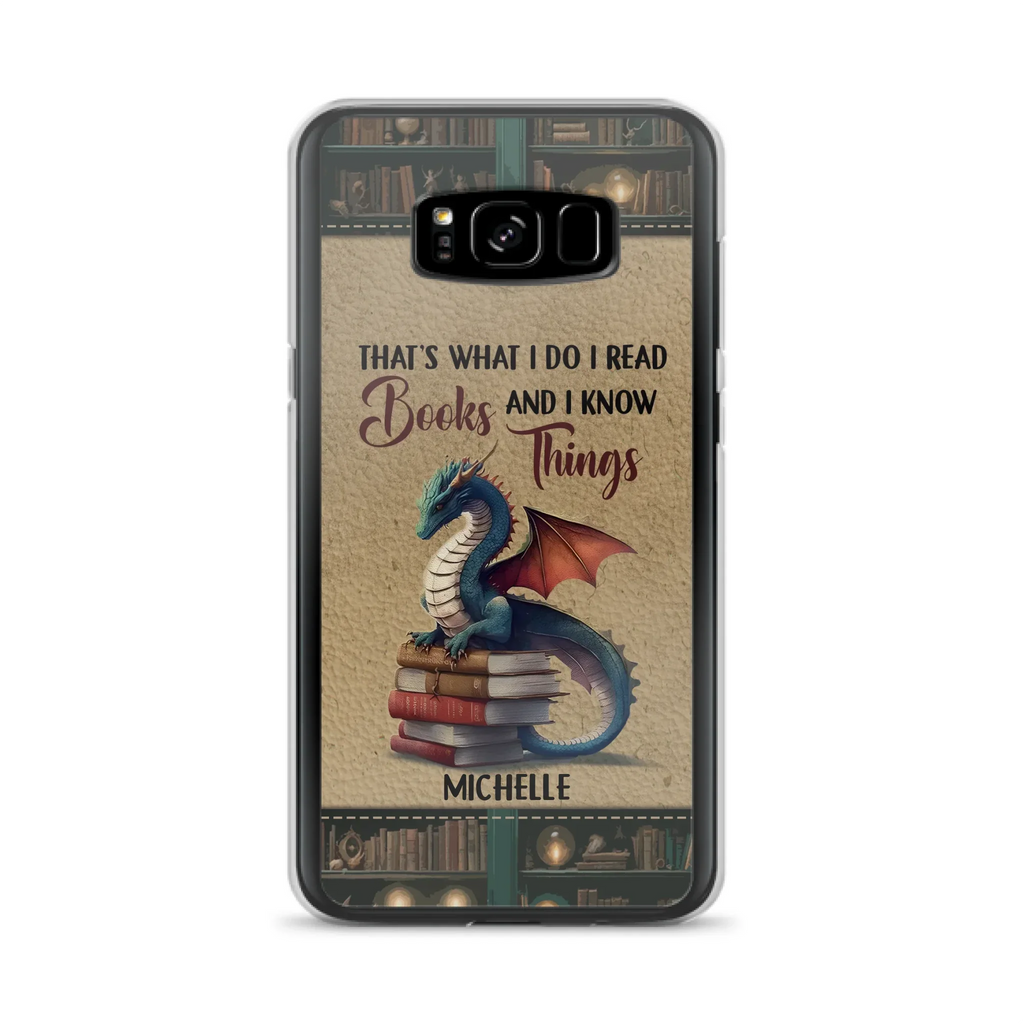 Custom Personalized Book Dragon Phone Case - Gift Idea For Book Lovers - In A World Of Bookworms Be A Book Dragon - Case For iPhone/ Samsung