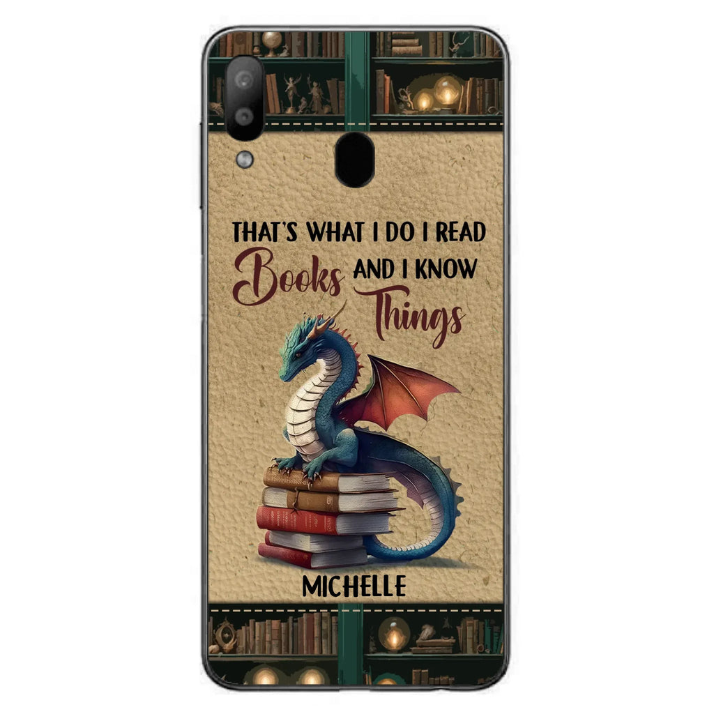 Custom Personalized Book Dragon Phone Case - Gift Idea For Book Lovers - In A World Of Bookworms Be A Book Dragon - Case For iPhone/ Samsung
