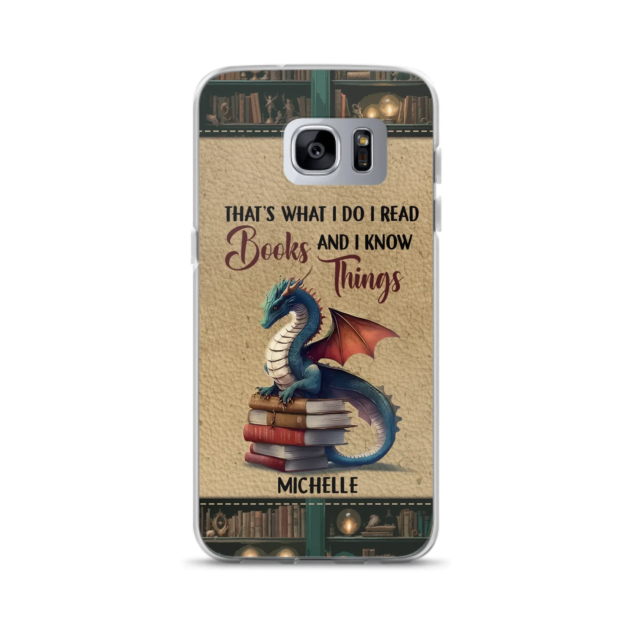 Custom Personalized Book Dragon Phone Case - Gift Idea For Book Lovers - In A World Of Bookworms Be A Book Dragon - Case For iPhone/ Samsung