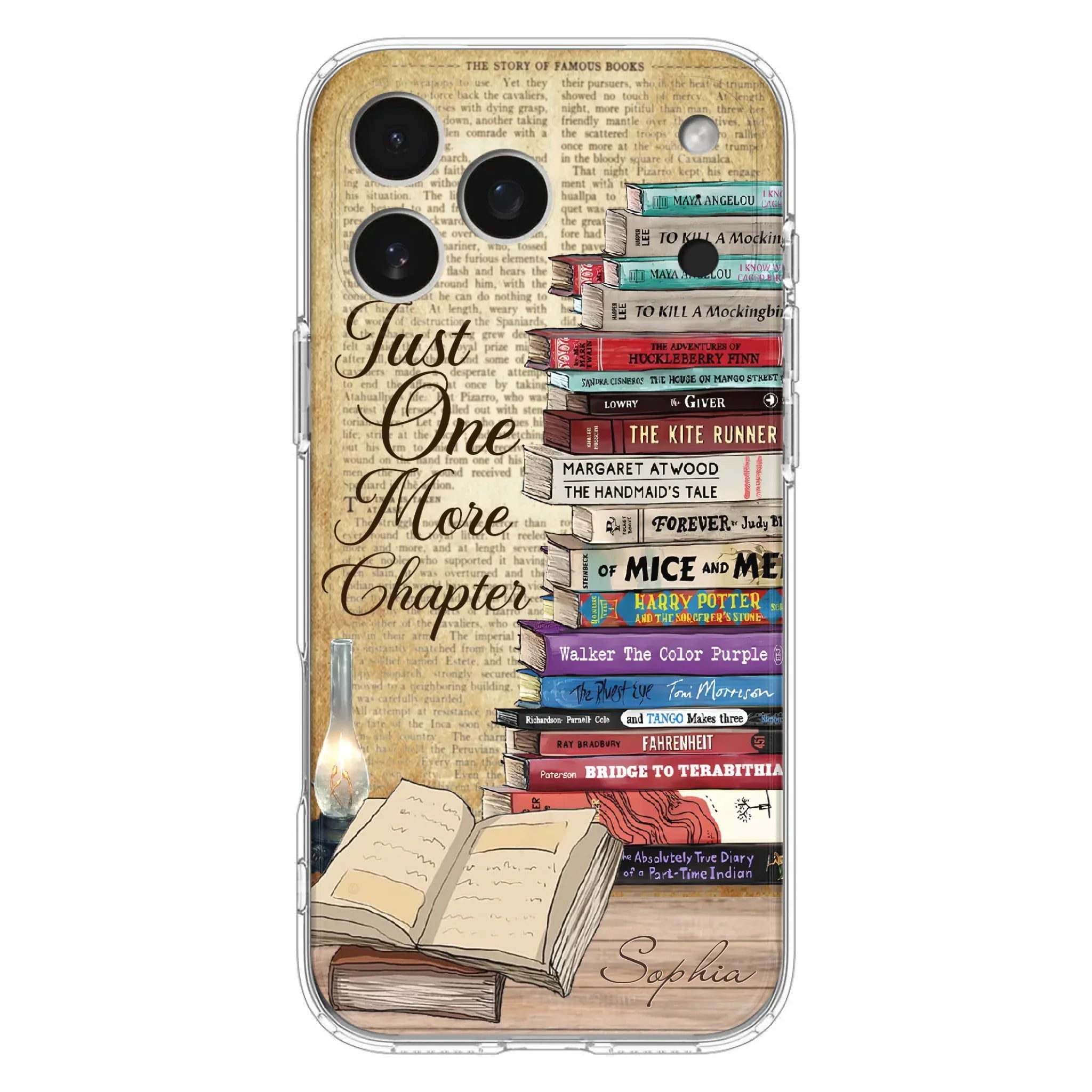 Custom Personalized Reading Book Phone Case - Gift Idea For Book Lovers - Just One More Chapter - Case For iPhone/ Samsung