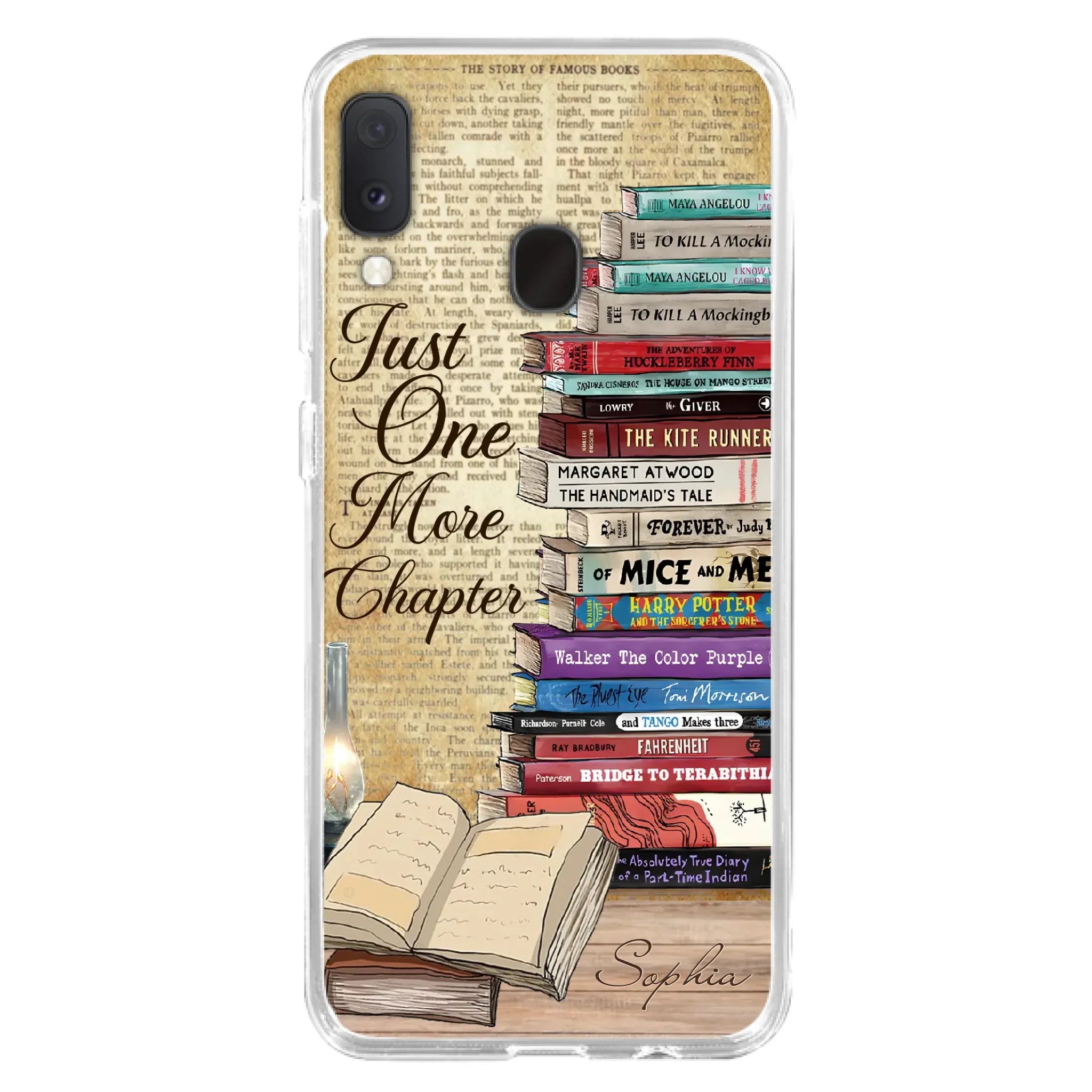 Custom Personalized Reading Book Phone Case - Gift Idea For Book Lovers - Just One More Chapter - Case For iPhone/ Samsung