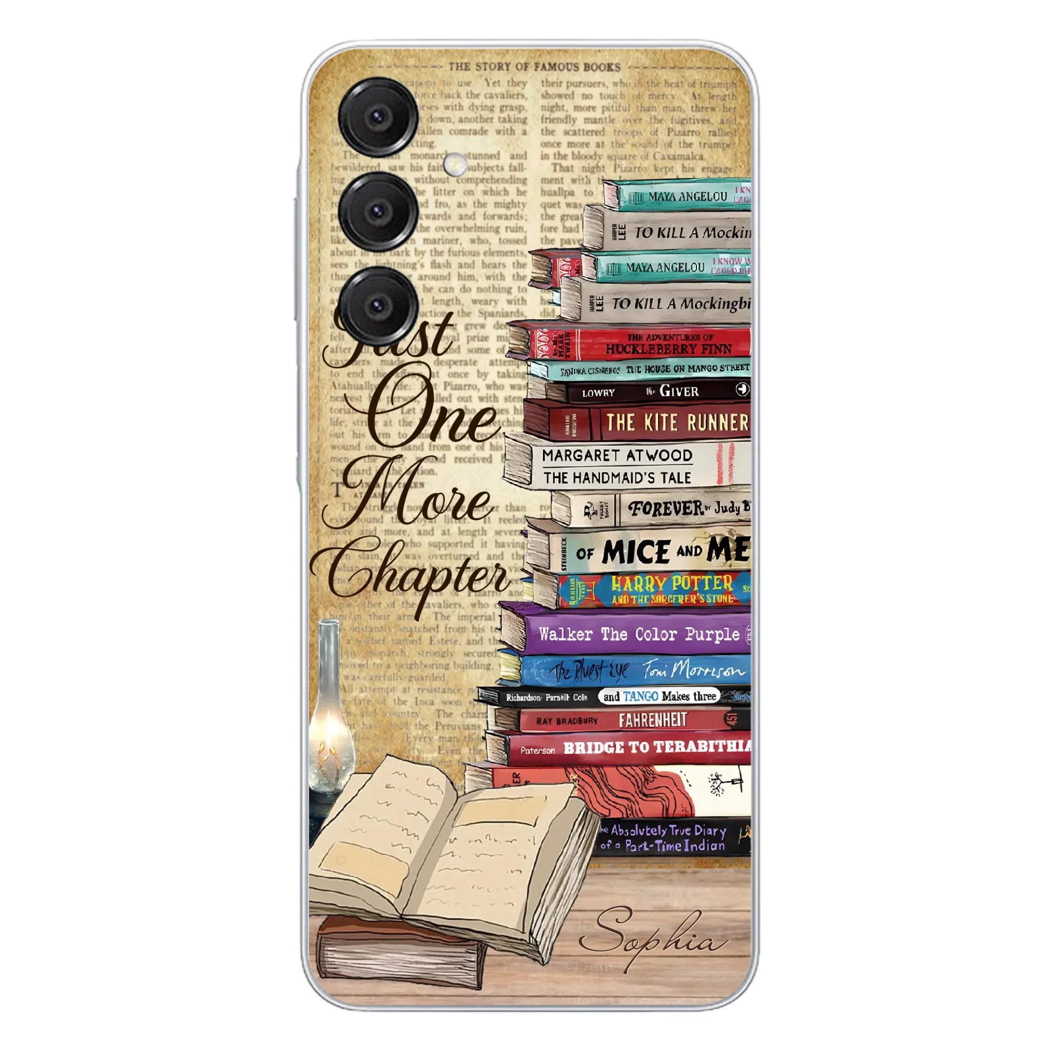 Custom Personalized Reading Book Phone Case - Gift Idea For Book Lovers - Just One More Chapter - Case For iPhone/ Samsung