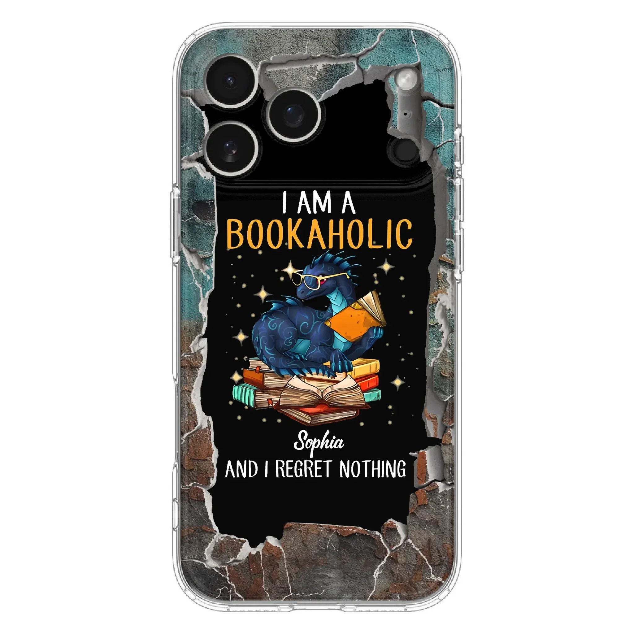 Custom Personalized Reading Book Phone Case - Gift Idea For Book Lovers - I Am A Bookaholic And I Regret Nothing - Case For iPhone/ Samsung