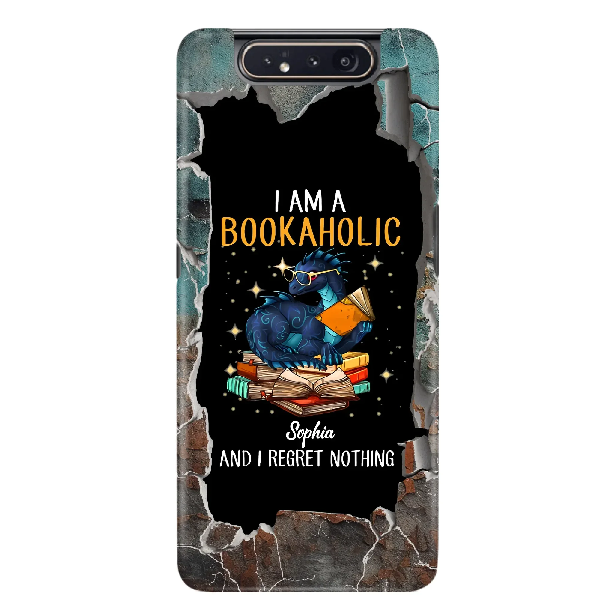 Custom Personalized Reading Book Phone Case - Gift Idea For Book Lovers - I Am A Bookaholic And I Regret Nothing - Case For iPhone/ Samsung
