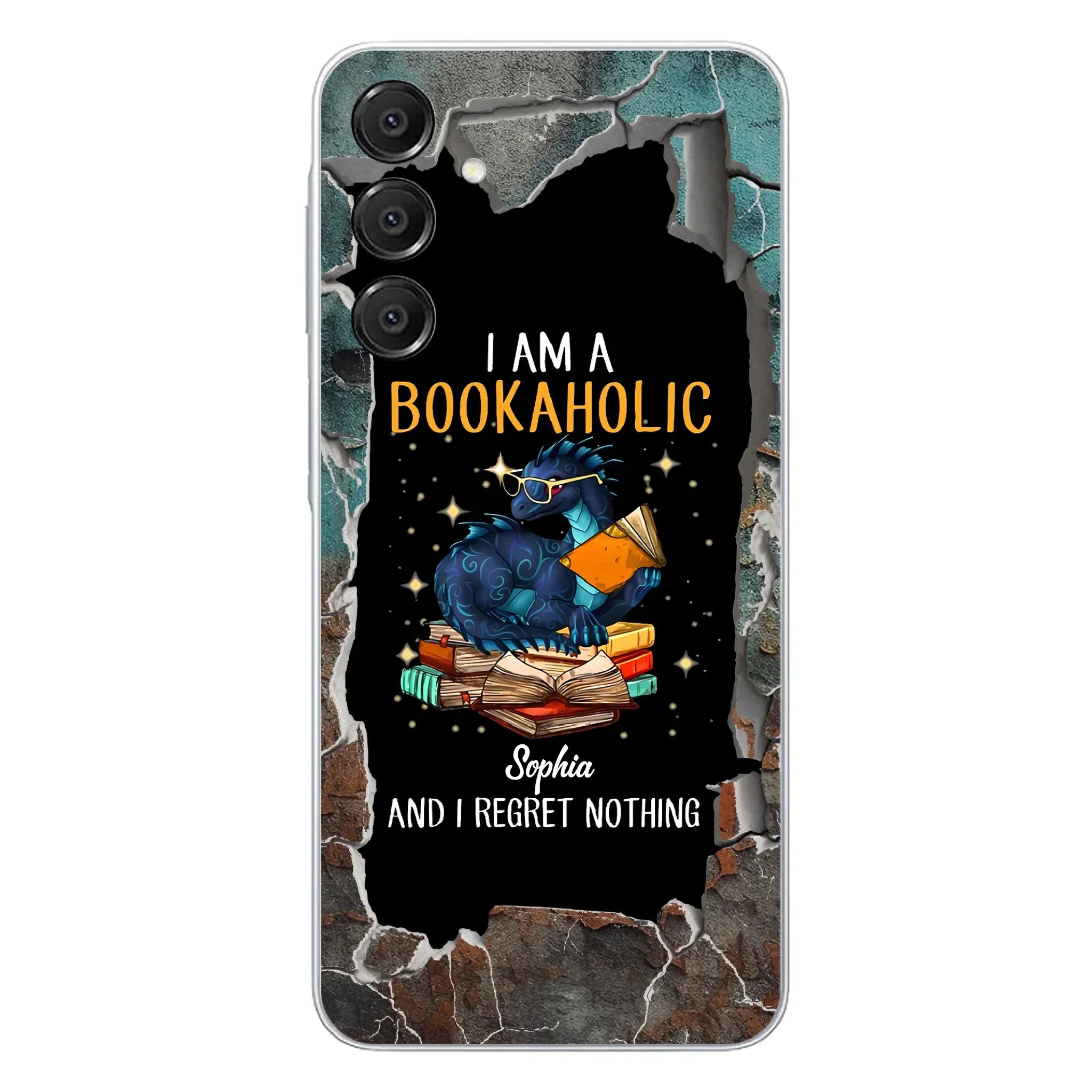 Custom Personalized Reading Book Phone Case - Gift Idea For Book Lovers - I Am A Bookaholic And I Regret Nothing - Case For iPhone/ Samsung