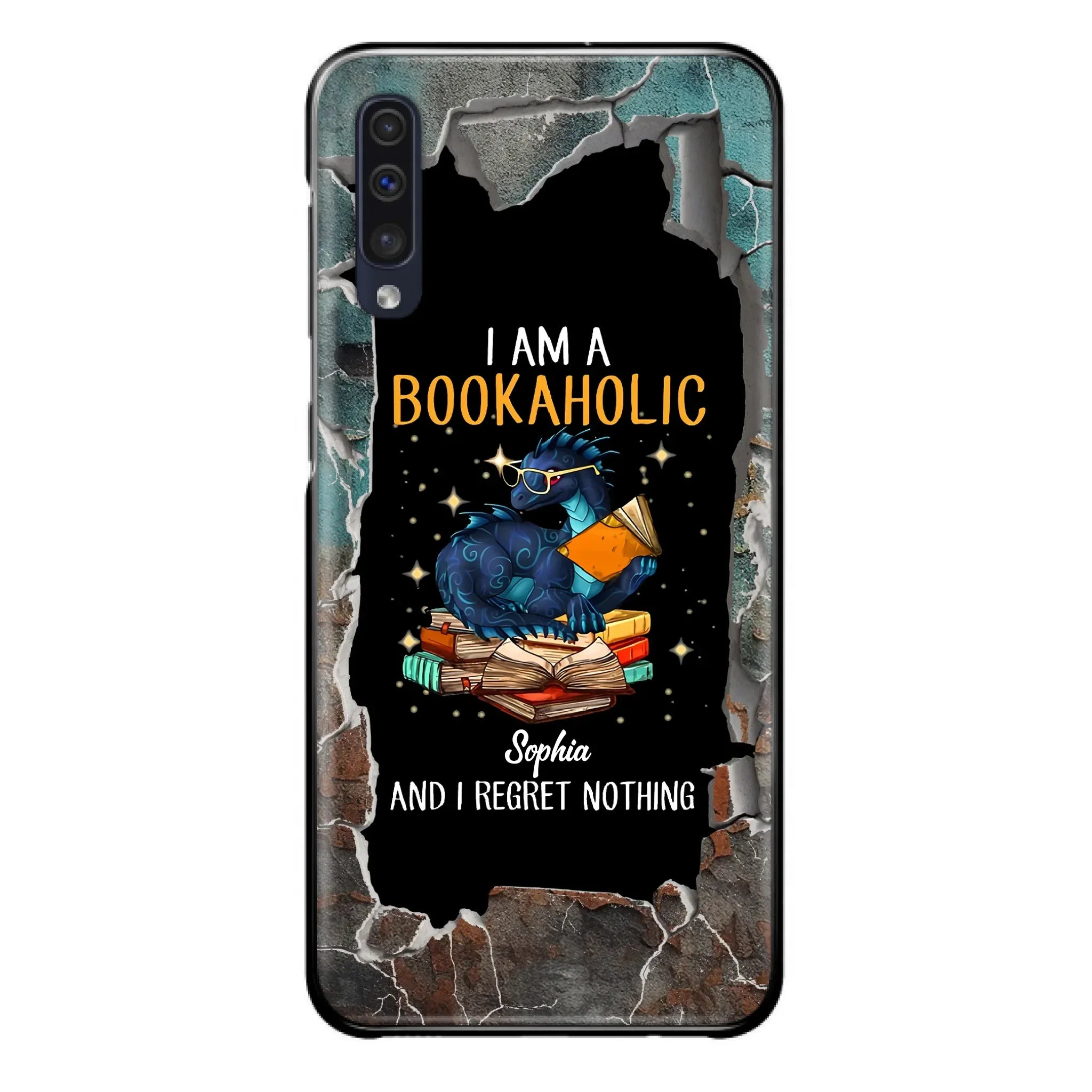 Custom Personalized Reading Book Phone Case - Gift Idea For Book Lovers - I Am A Bookaholic And I Regret Nothing - Case For iPhone/ Samsung