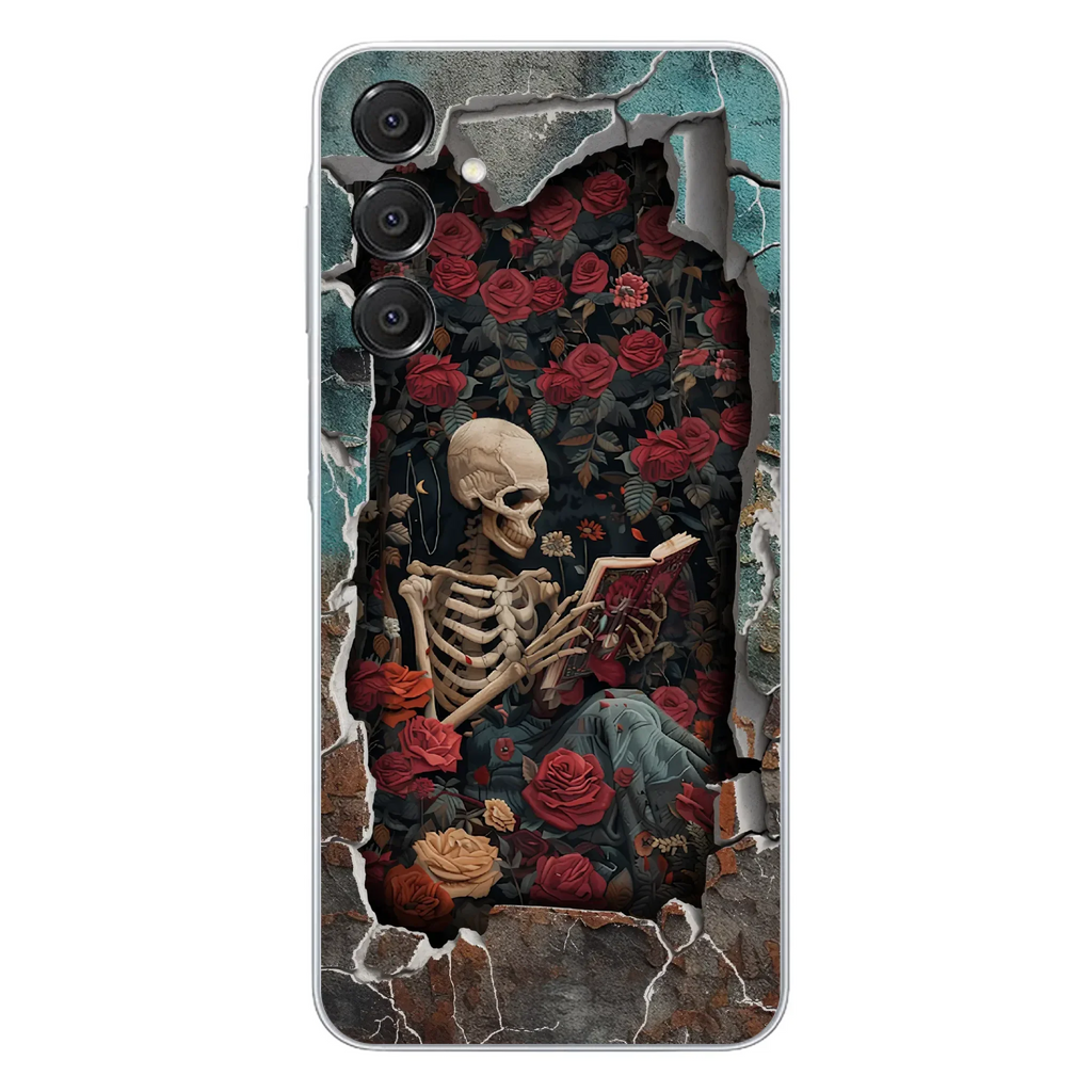 Custom Personalized Bookish Skeleton Phone Case - Reading Book Lover Gift Idea - Case For iPhone/ Samsung