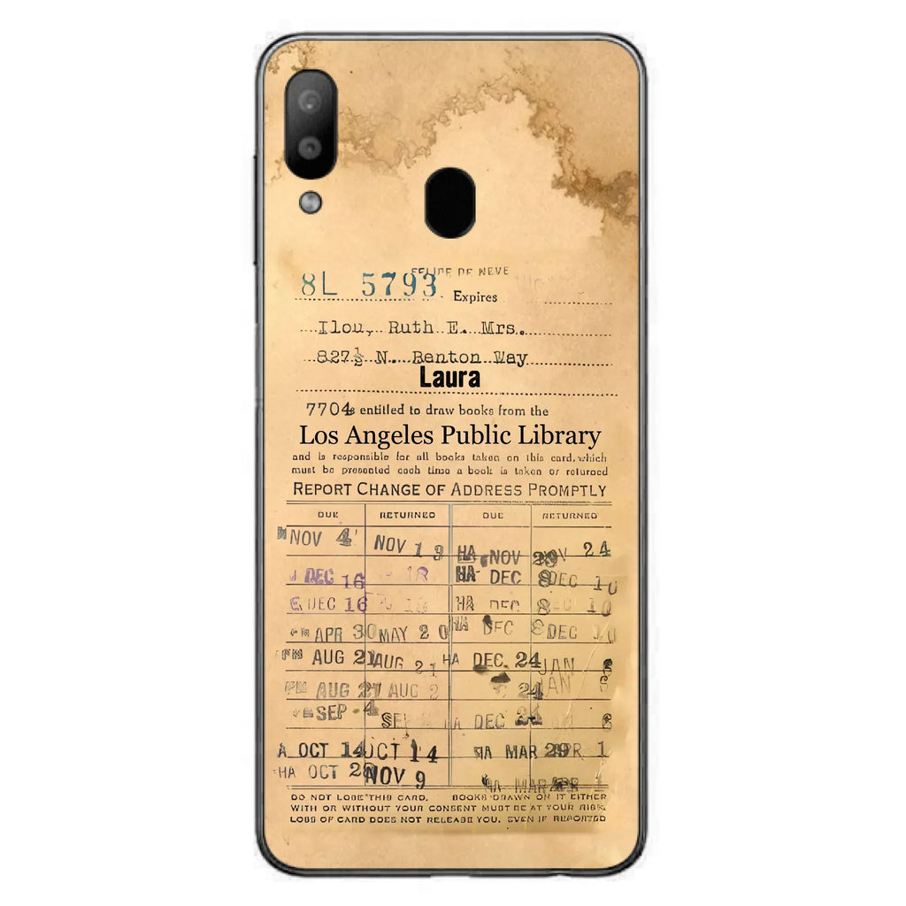 Custom Personalized Library Card Vintage Phone Case - Gift Idea For Reading Lover - Case For iPhone/ Samsung