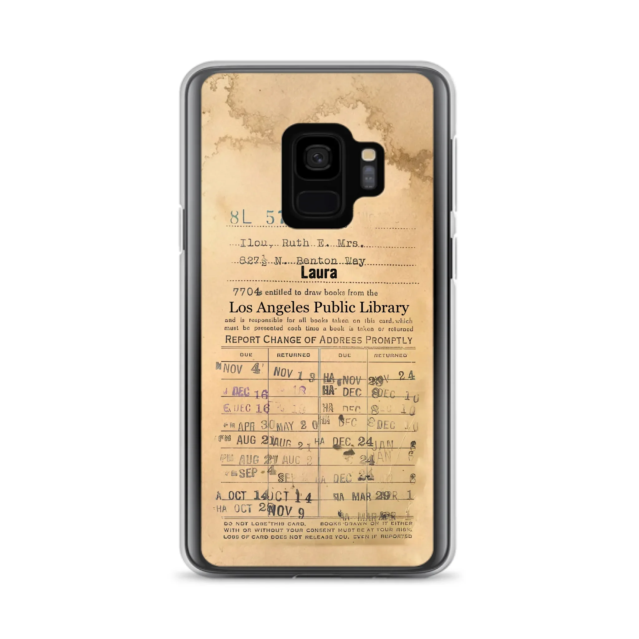 Custom Personalized Library Card Vintage Phone Case - Gift Idea For Reading Lover - Case For iPhone/ Samsung