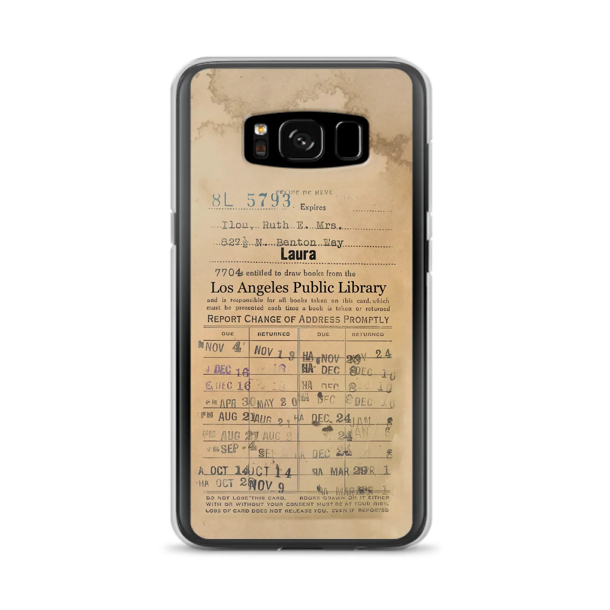 Custom Personalized Library Card Vintage Phone Case - Gift Idea For Reading Lover - Case For iPhone/ Samsung
