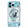 Custom Personalized Black Cat Moonstone Phone Case - Gift Idea For Cat Lover - Case For iPhone/ Samsung
