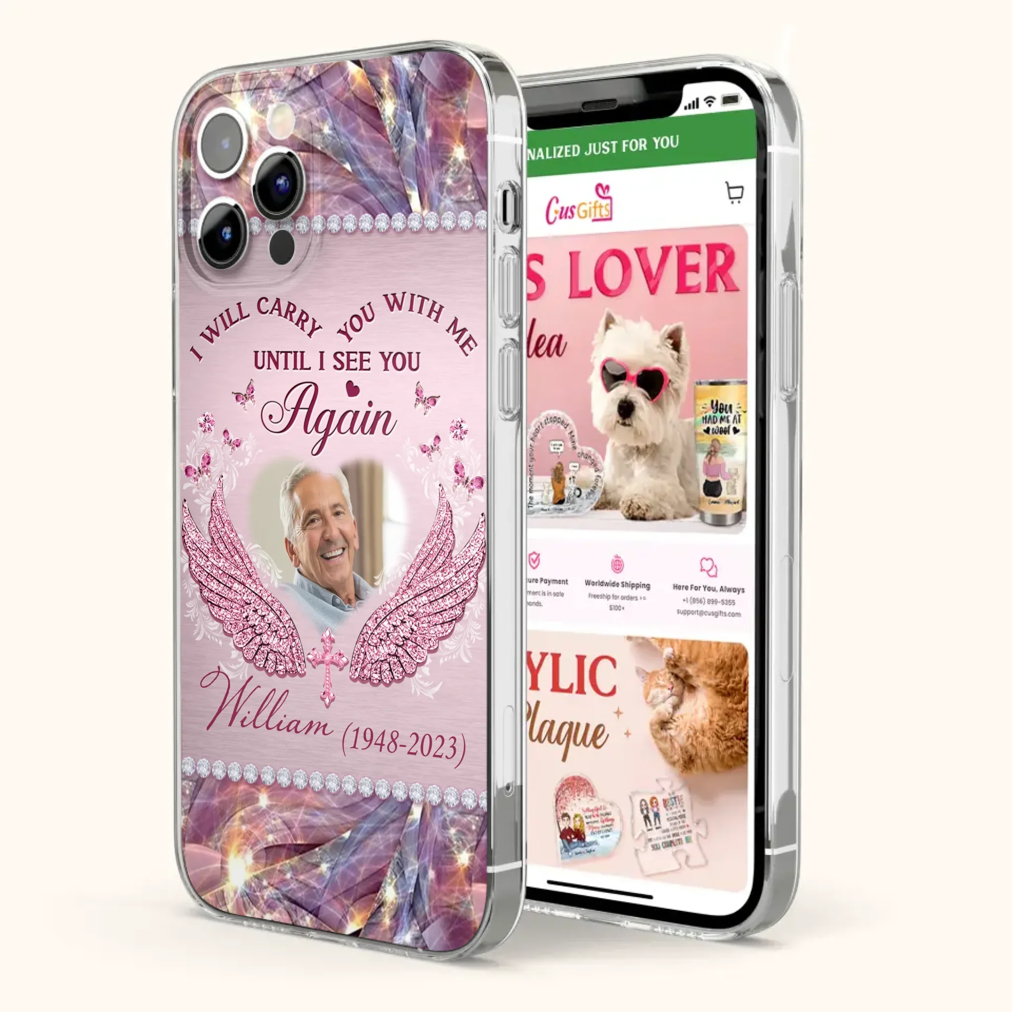Custom Personalized Memorial Phone Case - Upload Photo - Memorial Gift Idea For Family Member - Until I See You Again - Case for iPhone/ Samsung