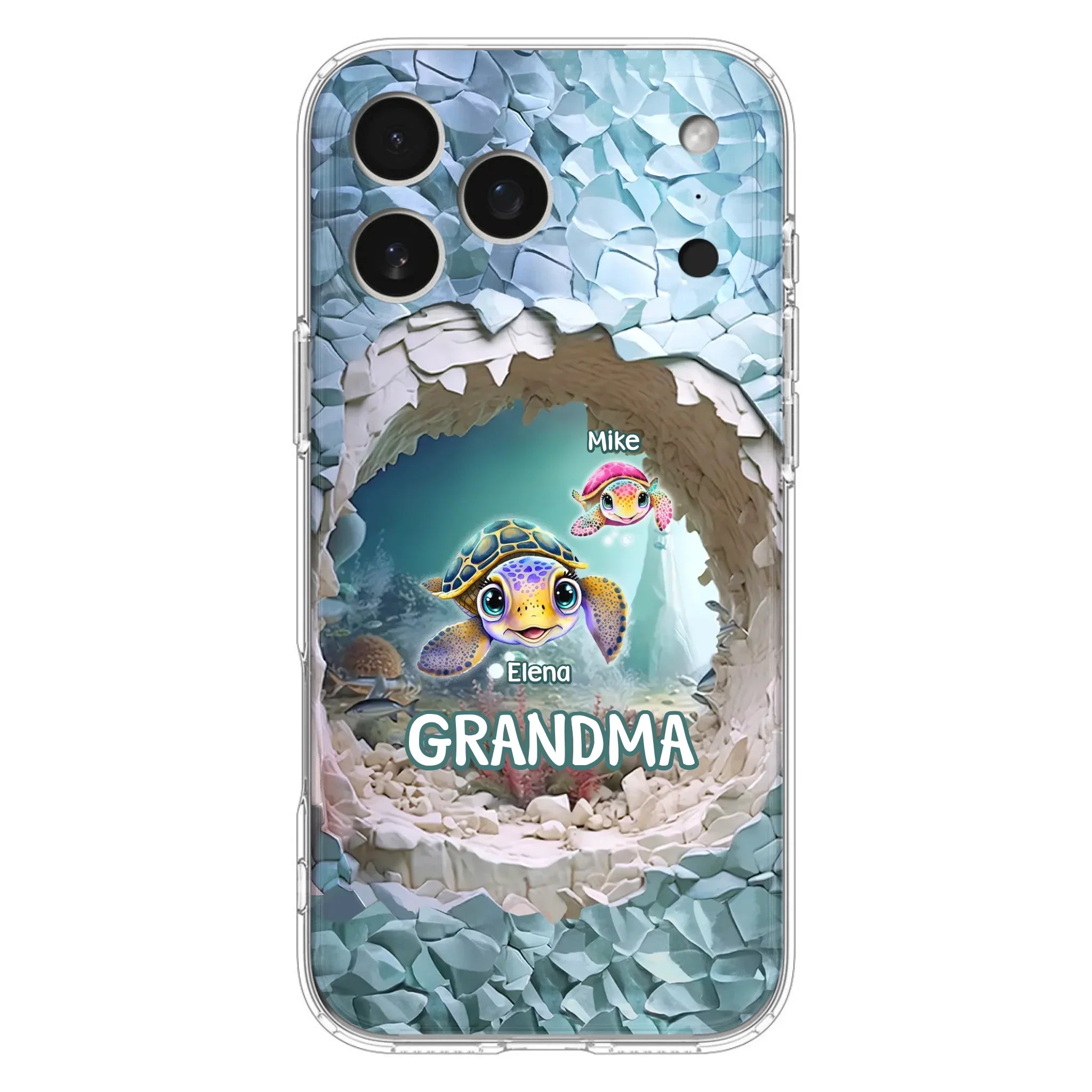 Custom Personalized Turtle Phone Case - Upto 10 Kids - Mother's Day Gift Idea For Grandma - Case for iPhone/Samsung