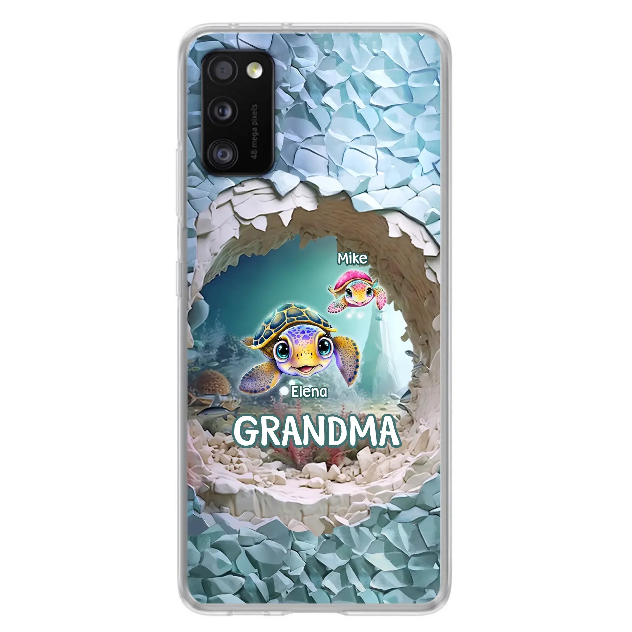 Custom Personalized Turtle Phone Case - Upto 10 Kids - Mother's Day Gift Idea For Grandma - Case for iPhone/Samsung