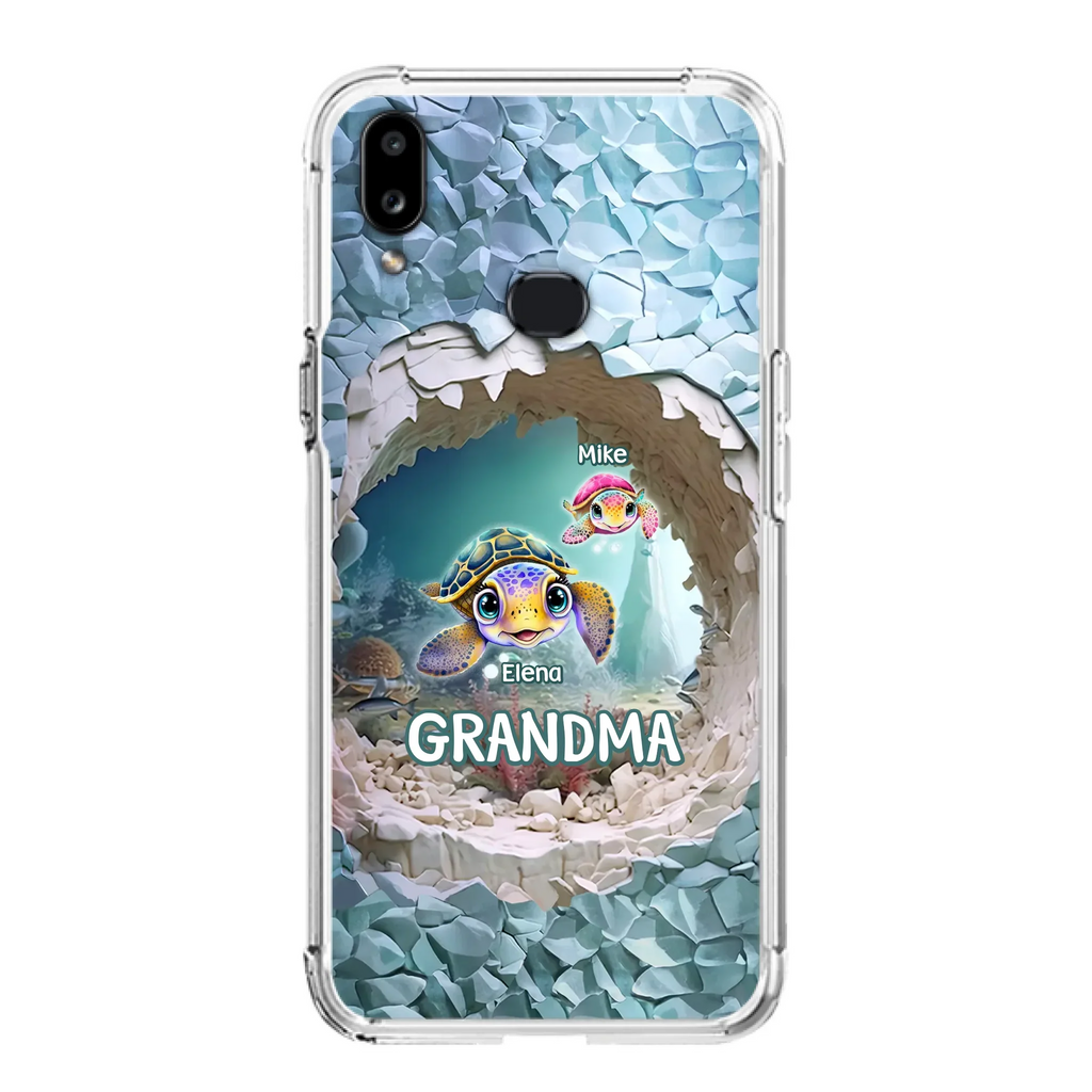 Custom Personalized Turtle Phone Case - Upto 10 Kids - Mother's Day Gift Idea For Grandma - Case for iPhone/Samsung