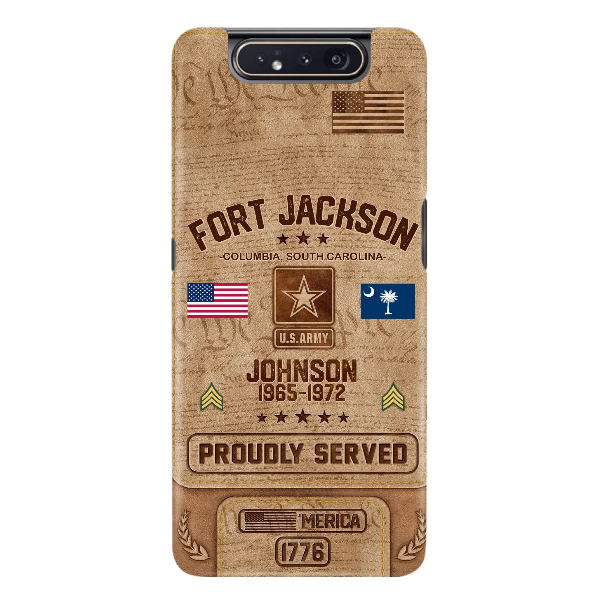 Custom Personalized Veteran Phone Case - Gift For Veteran - Birthday/ Father's Day Gift - Proudly Served - Case For iPhone And Samsung