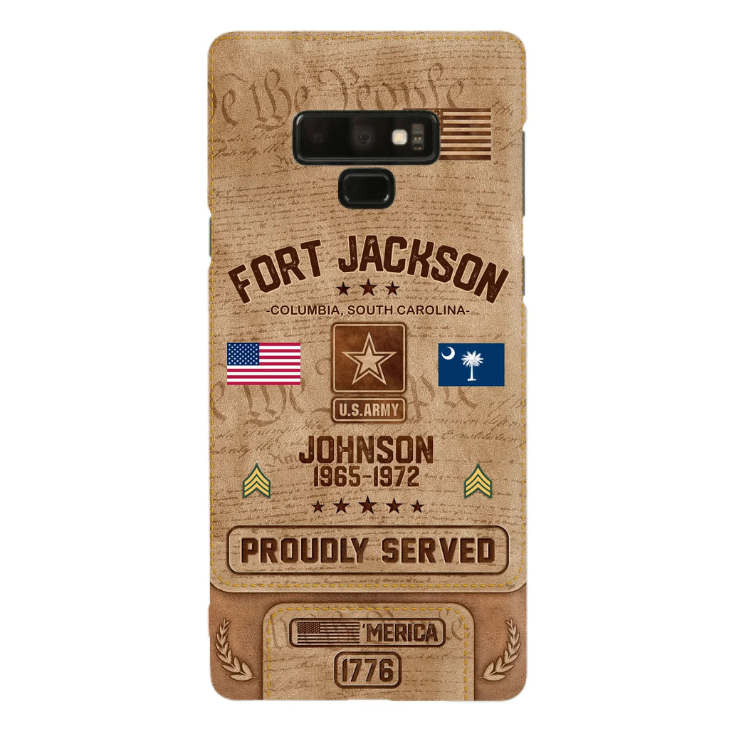 Custom Personalized Veteran Phone Case - Gift For Veteran - Birthday/ Father's Day Gift - Proudly Served - Case For iPhone And Samsung