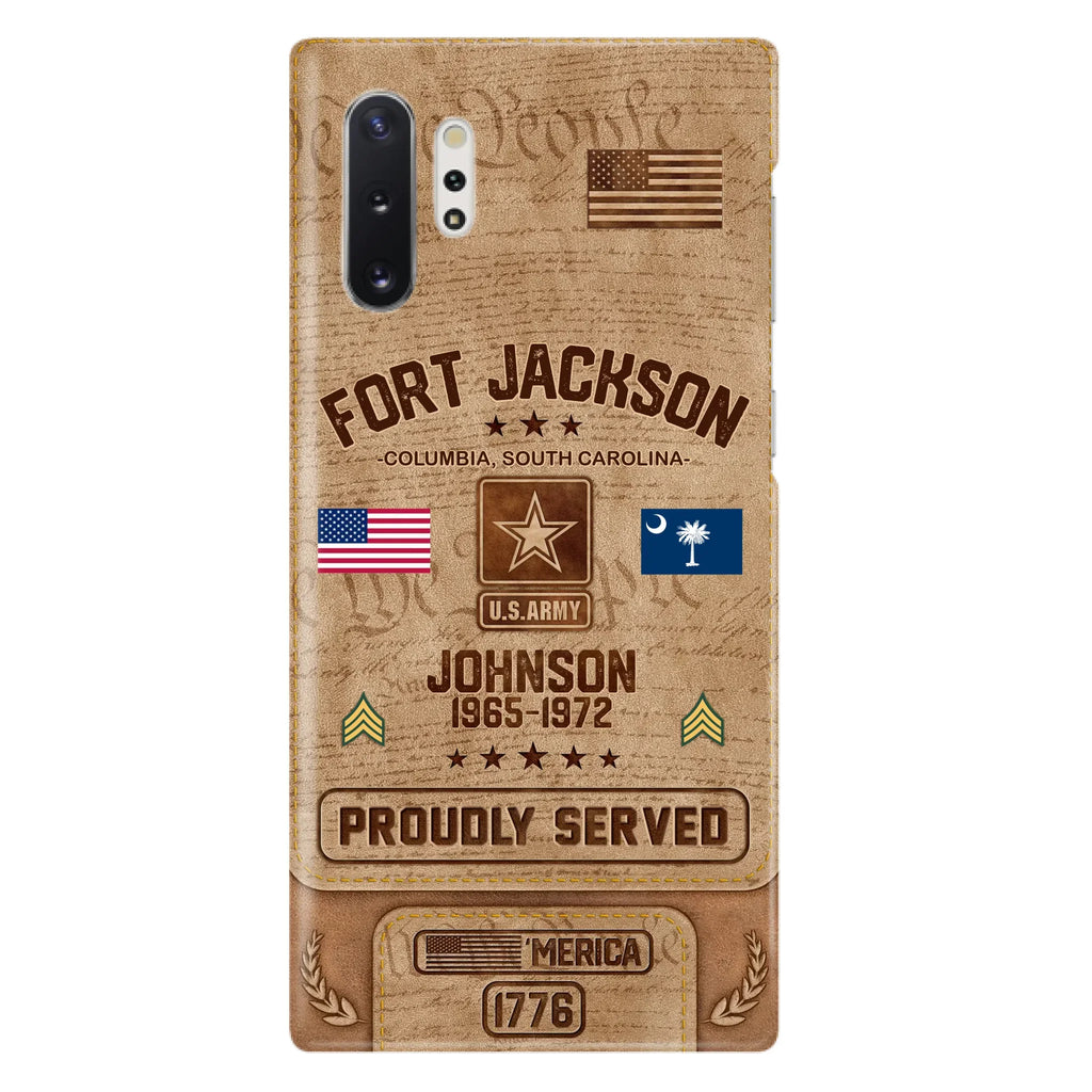 Custom Personalized Veteran Phone Case - Gift For Veteran - Birthday/ Father's Day Gift - Proudly Served - Case For iPhone And Samsung