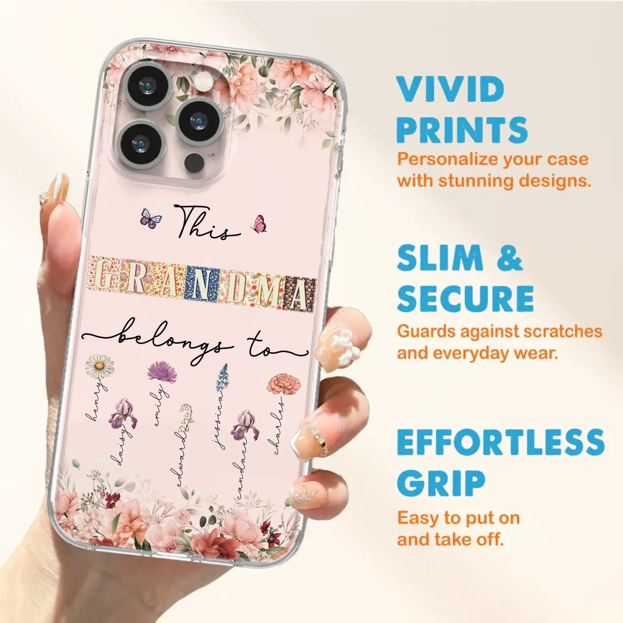 Custom Personalized Grandma/Mom Phone Case - Upto 7 Kids - Mother's Day Gift Idea for Grandma/Mom - Case for iPhone/Samsung