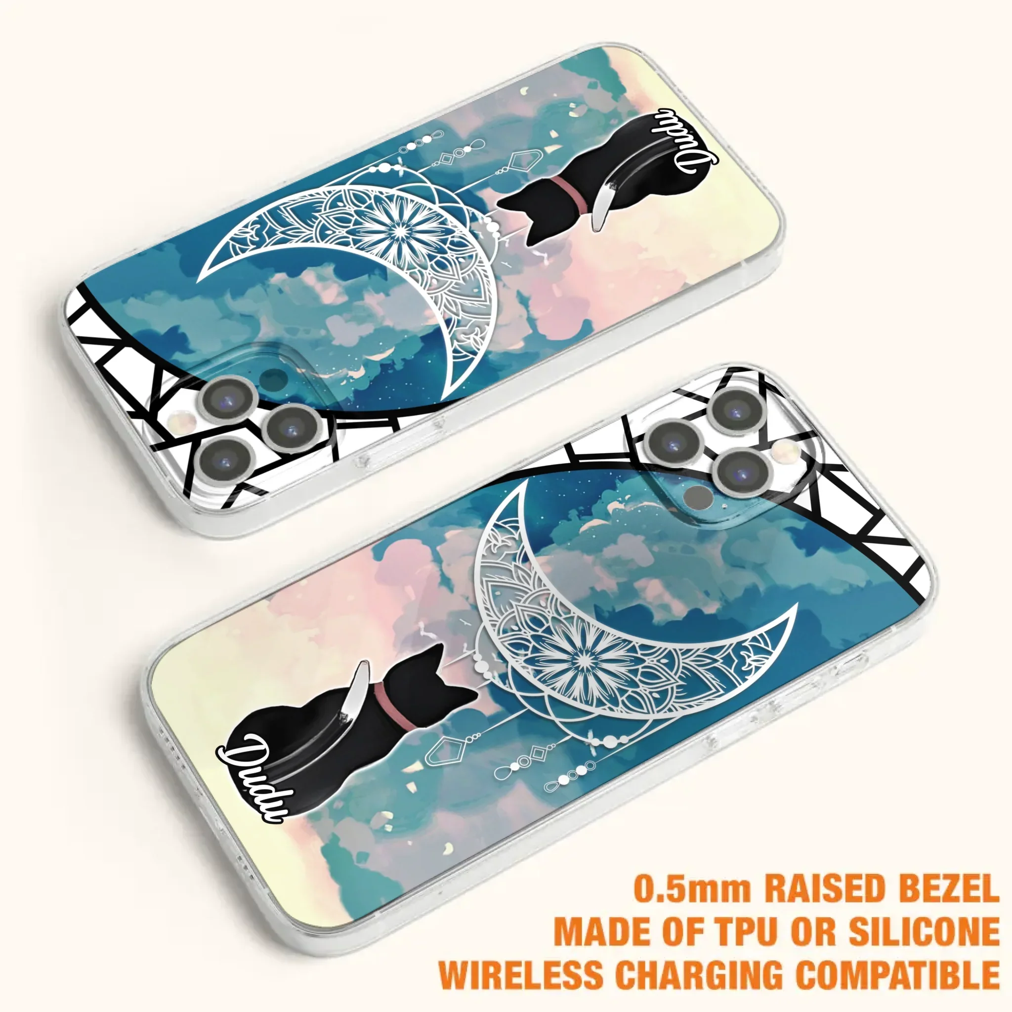 Custom Personalized Black Cat Phone Case - Gift Idea For Cat Lover - Case For iPhone/Samsung