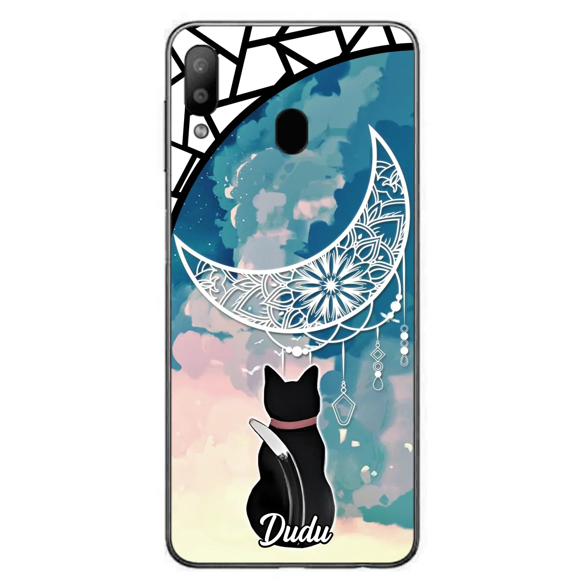 Custom Personalized Black Cat Phone Case - Gift Idea For Cat Lover - Case For iPhone/Samsung