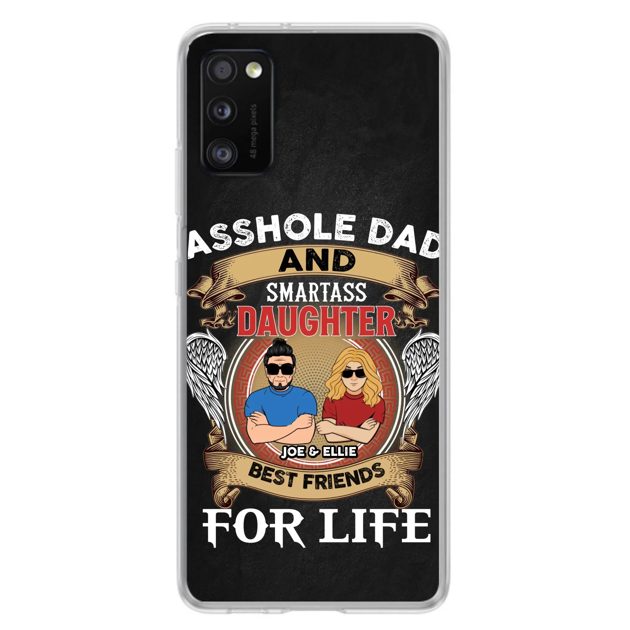 Personalized Dad/Mom And Daughter/Son Phone Case - Gift Idea For Father's Day/Mother's Day From Daughter/Son - Asshole Dad And Smartass Daughter  - Cases For Samsung/iPhone