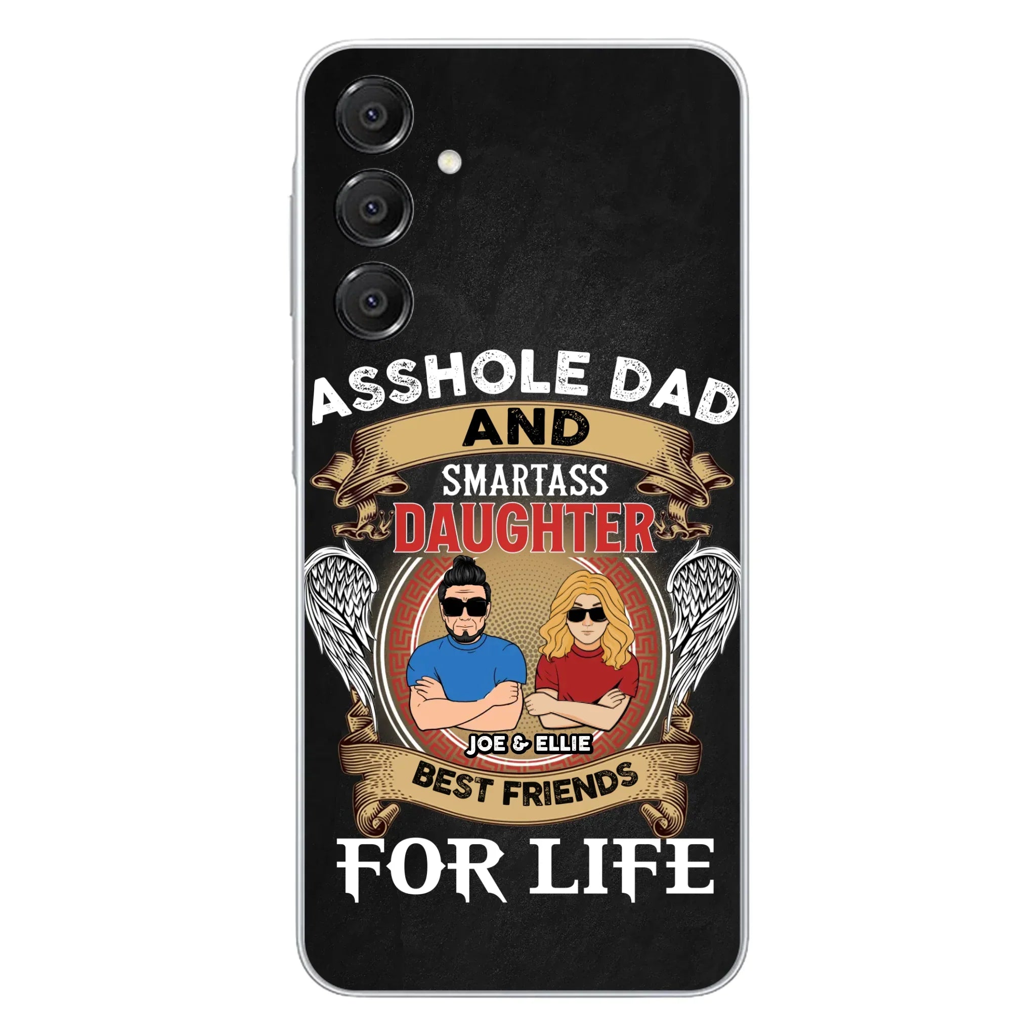 Personalized Dad/Mom And Daughter/Son Phone Case - Gift Idea For Father's Day/Mother's Day From Daughter/Son - Asshole Dad And Smartass Daughter  - Cases For Samsung/iPhone