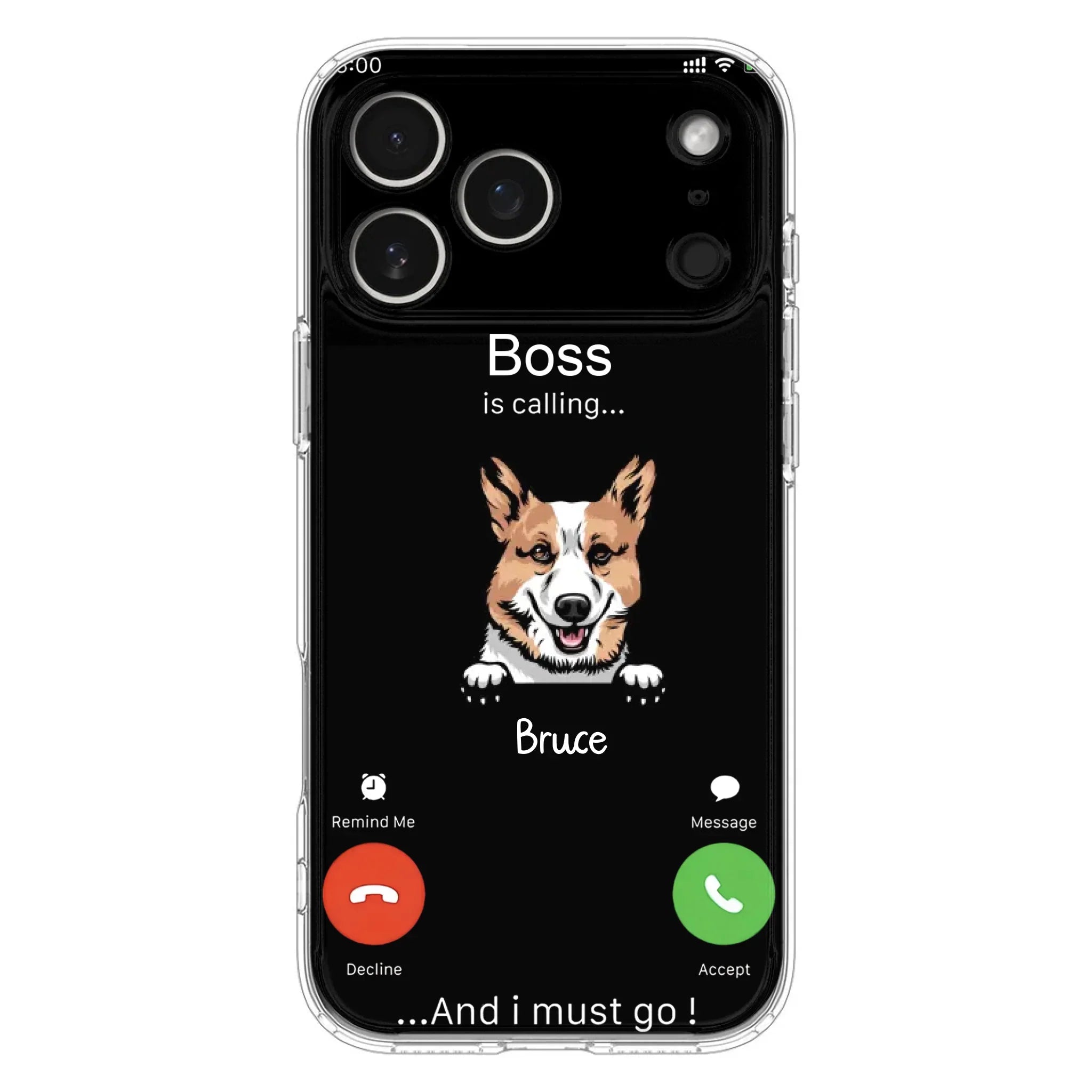 Custom Personalized Dog Phone Case - Gift Idea For Dog Lover/Mother's Day/Father's Day - Upto 5 Dogs - Boss Is Calling And I Must Go - Case For iPhone/Samsung