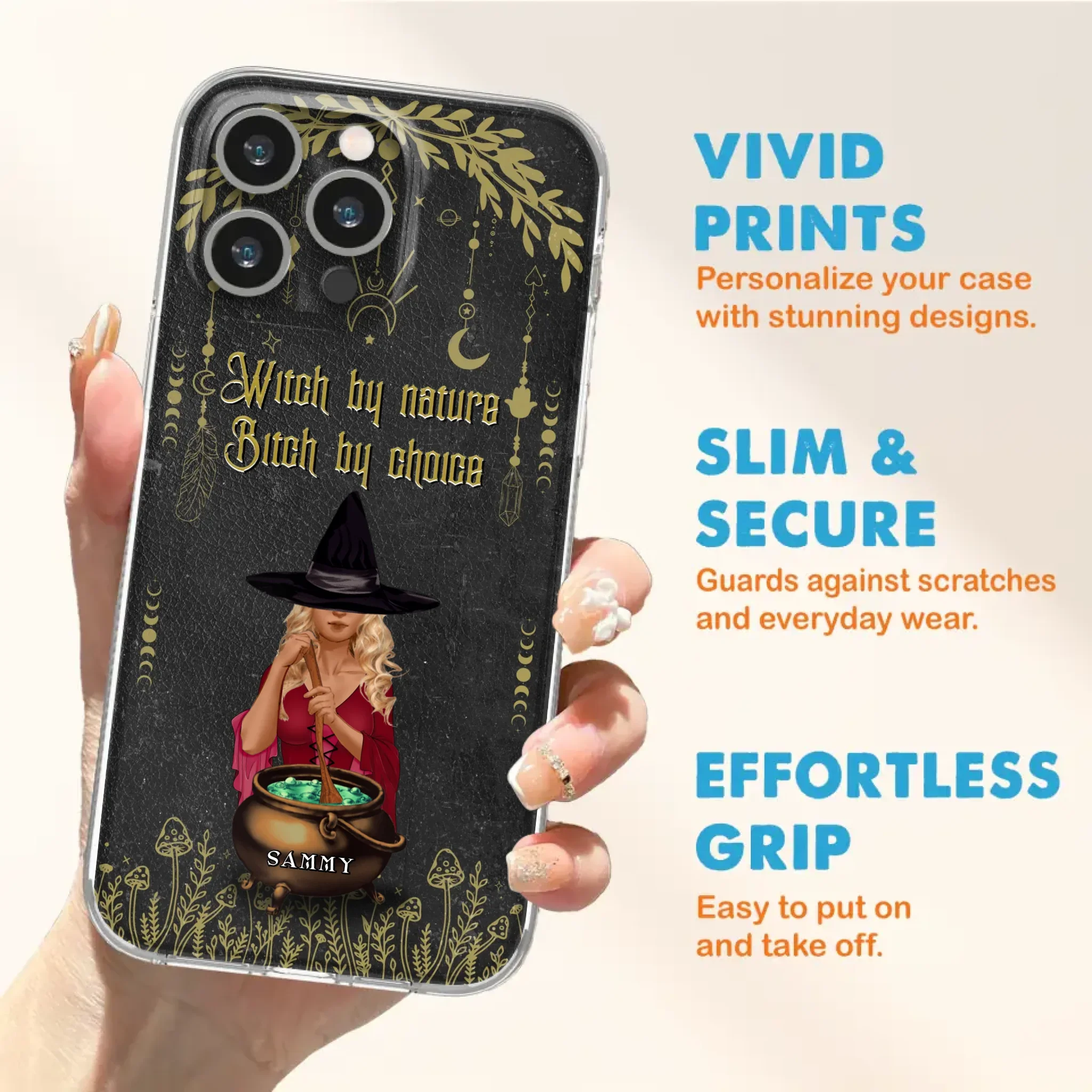 Custom Personalized Witch Phone Case - Gift Idea For Friends/Sisters/Wicca Decor/Pagan Decor - In My Kitchen Filled With Care I Welcome Water Earth Fire Air - Case for iPhone/Samsung