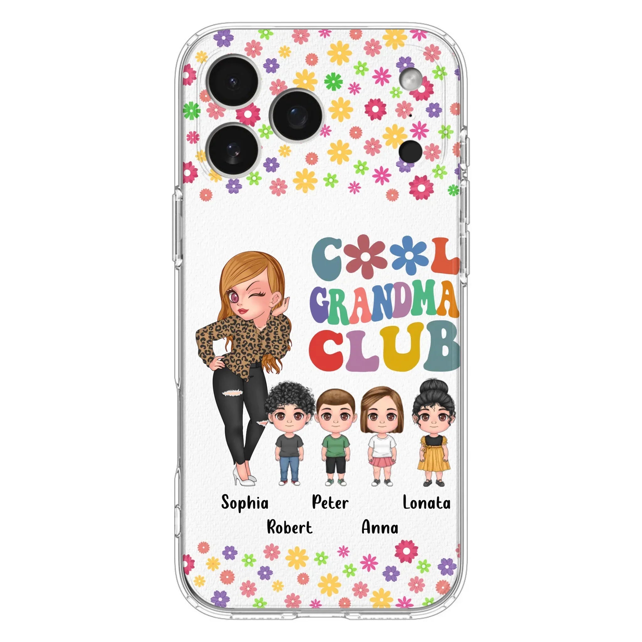Custom Personalized Cool Grandma Phone Case - Gift Idea For Grandma - Upto 4 Kids - Cases For iPhone/Samsung