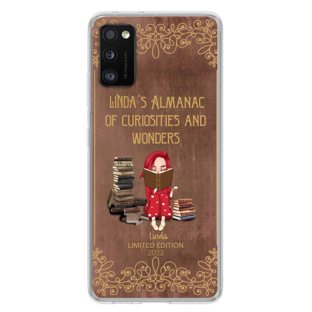 Custom Personalized Reading Girl Phone Case - Gift Idea For Reading Lovers - Almanac Of Curiosities - Cases For iPhone/Samsung