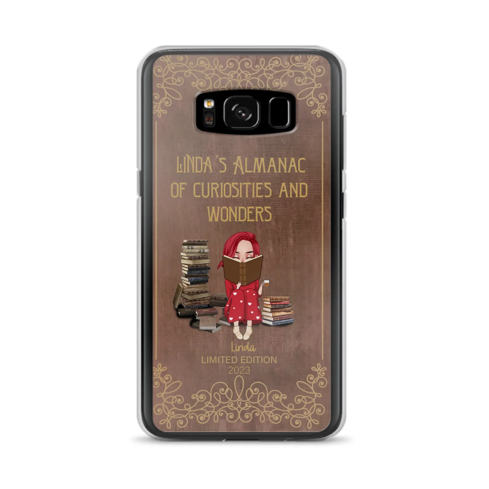 Custom Personalized Reading Girl Phone Case - Gift Idea For Reading Lovers - Almanac Of Curiosities - Cases For iPhone/Samsung