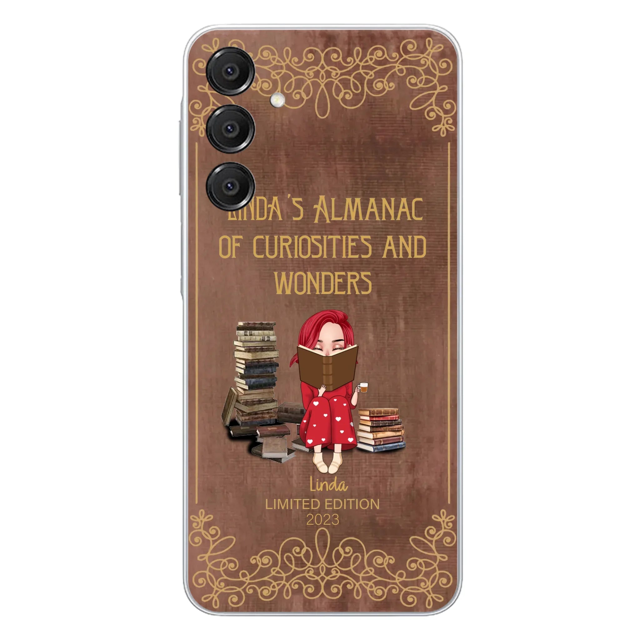 Custom Personalized Reading Girl Phone Case - Gift Idea For Reading Lovers - Almanac Of Curiosities - Cases For iPhone/Samsung
