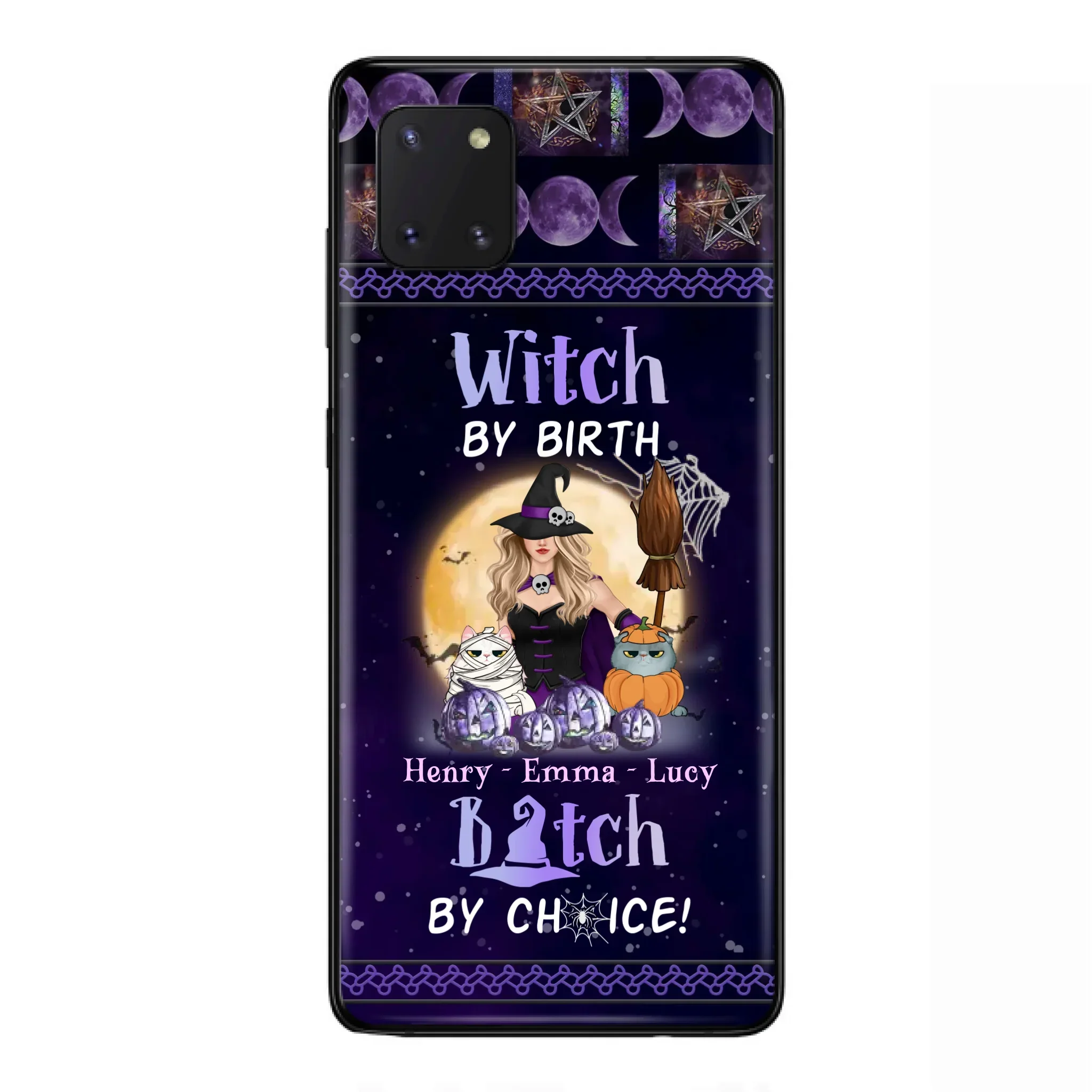 Custom Personalized Pet Witch Phone Case - Halloween Gift For Dog/ Cat Lover - Witch By Birth Bitch By Choice - Case For iPhone And Samsung
