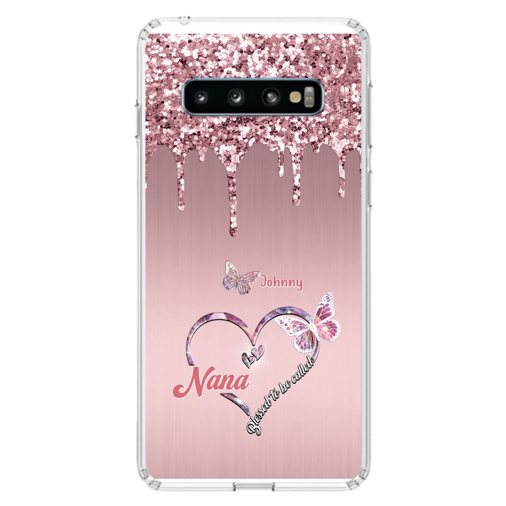 Custom Personalized Grandma Phone Case - Upto 10 Kids - Gift Idea For Mom/ Grandma/ Mother's Day - Case for iPhone/Samsung - Blessed To Be Called Nana