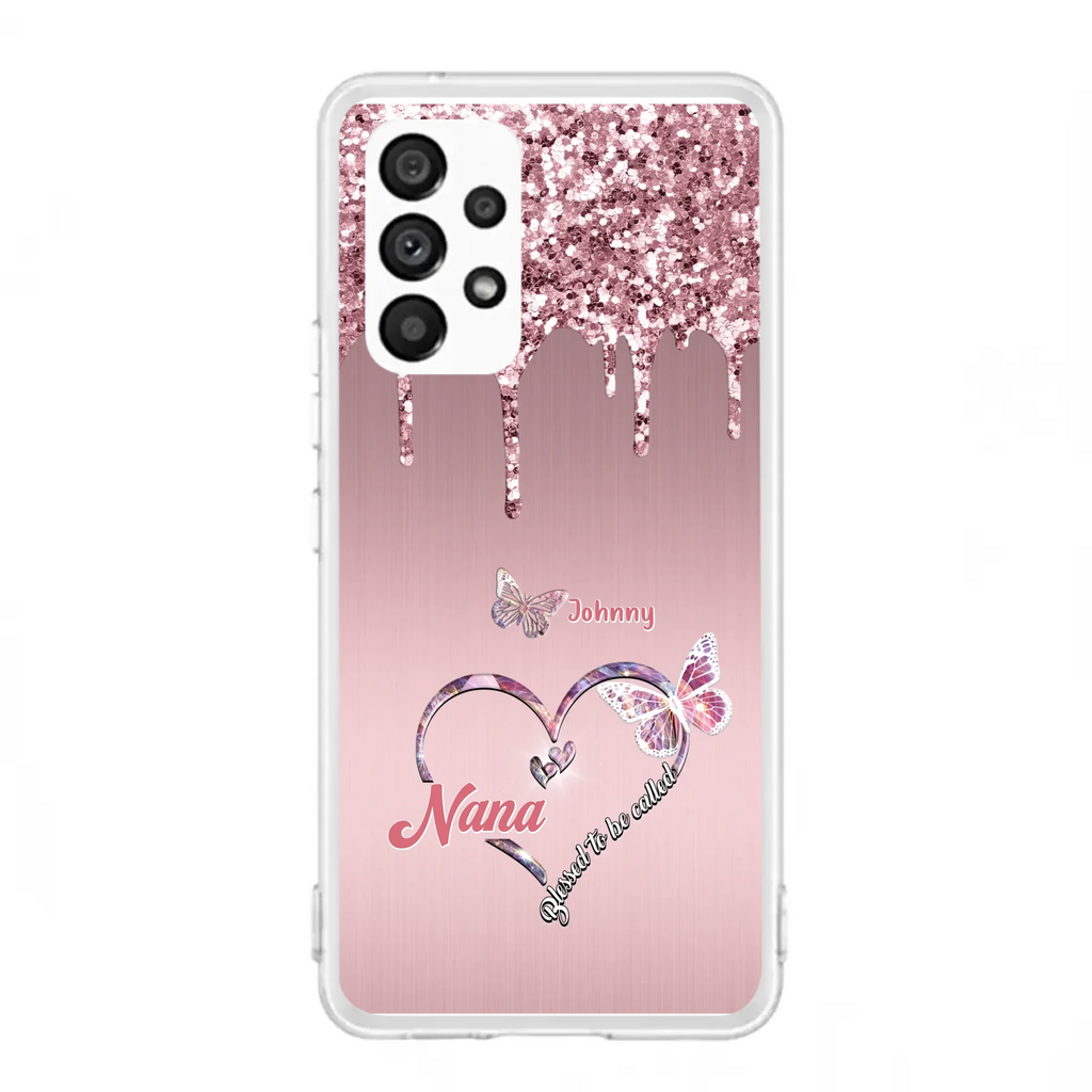 Custom Personalized Grandma Phone Case - Upto 10 Kids - Gift Idea For Mom/ Grandma/ Mother's Day - Case for iPhone/Samsung - Blessed To Be Called Nana