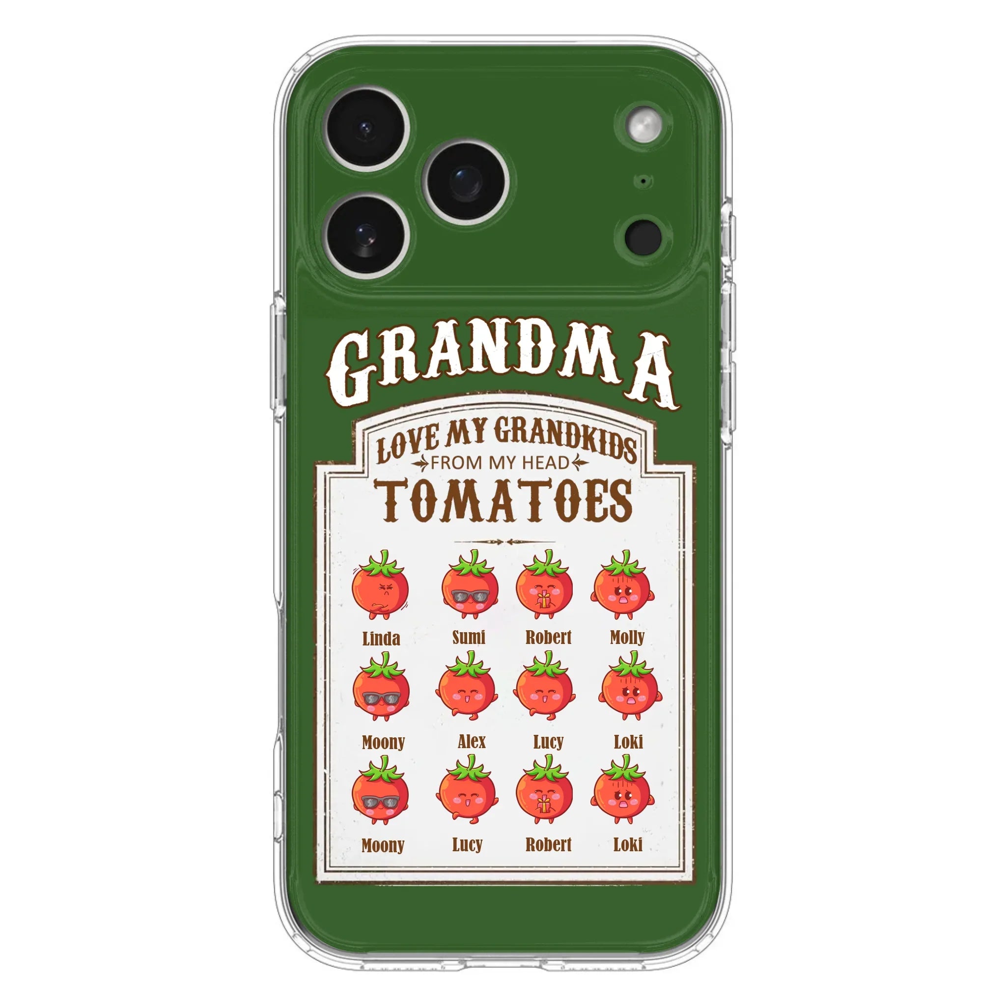 Custom Personalized Grandma Tomatoes Phone Case - Gift Idea For Mother's Day/Grandma- Upto 12 Tomatoes - Case For iPhone/ Samsung
