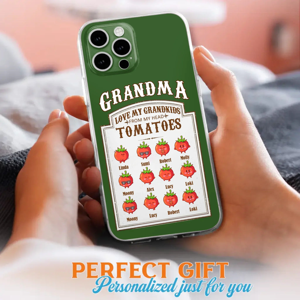 Custom Personalized Grandma Tomatoes Phone Case - Gift Idea For Mother's Day/Grandma- Upto 12 Tomatoes - Case For iPhone/ Samsung