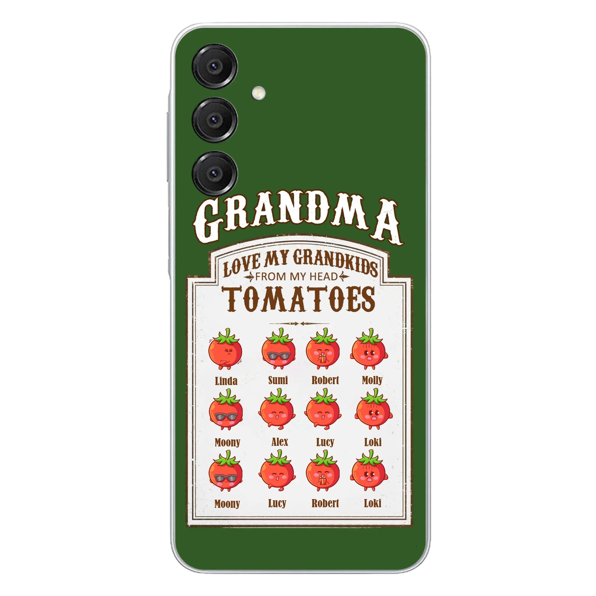 Custom Personalized Grandma Tomatoes Phone Case - Gift Idea For Mother's Day/Grandma- Upto 12 Tomatoes - Case For iPhone/ Samsung