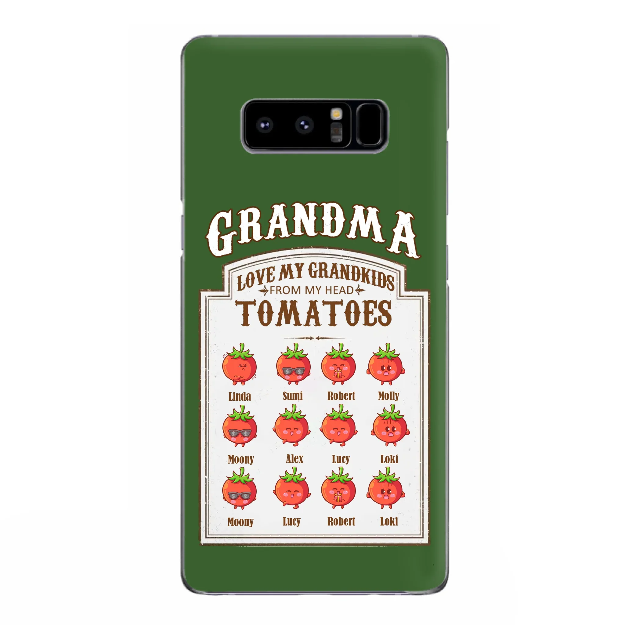 Custom Personalized Grandma Tomatoes Phone Case - Gift Idea For Mother's Day/Grandma- Upto 12 Tomatoes - Case For iPhone/ Samsung