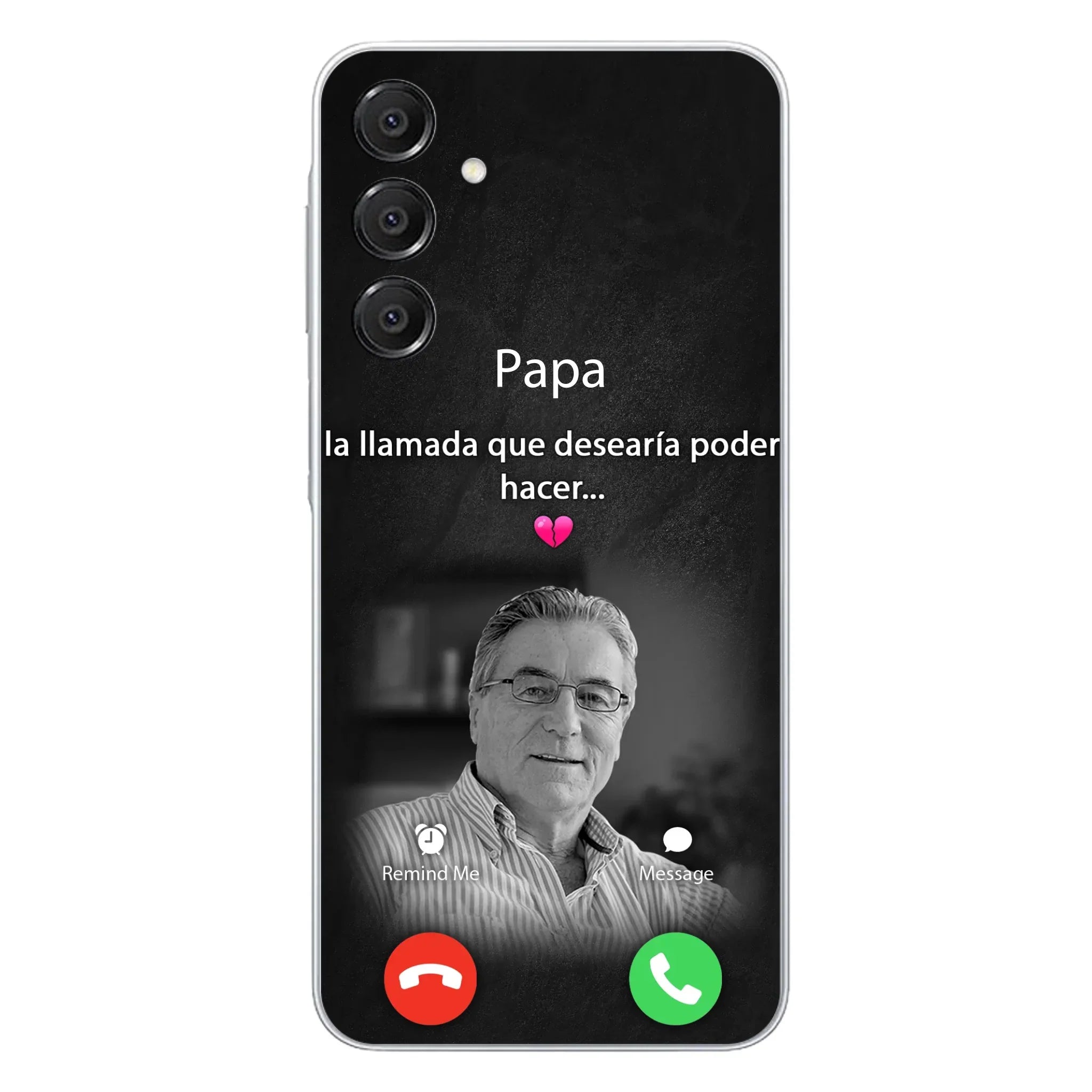 Funda personalizada para teléfono conmemorativo de papa - Cargar foto - Idea de regalo conmemorativo para mamá/papá - La llamada que desearía poder hacer - Funda para iPhone/ Samsung