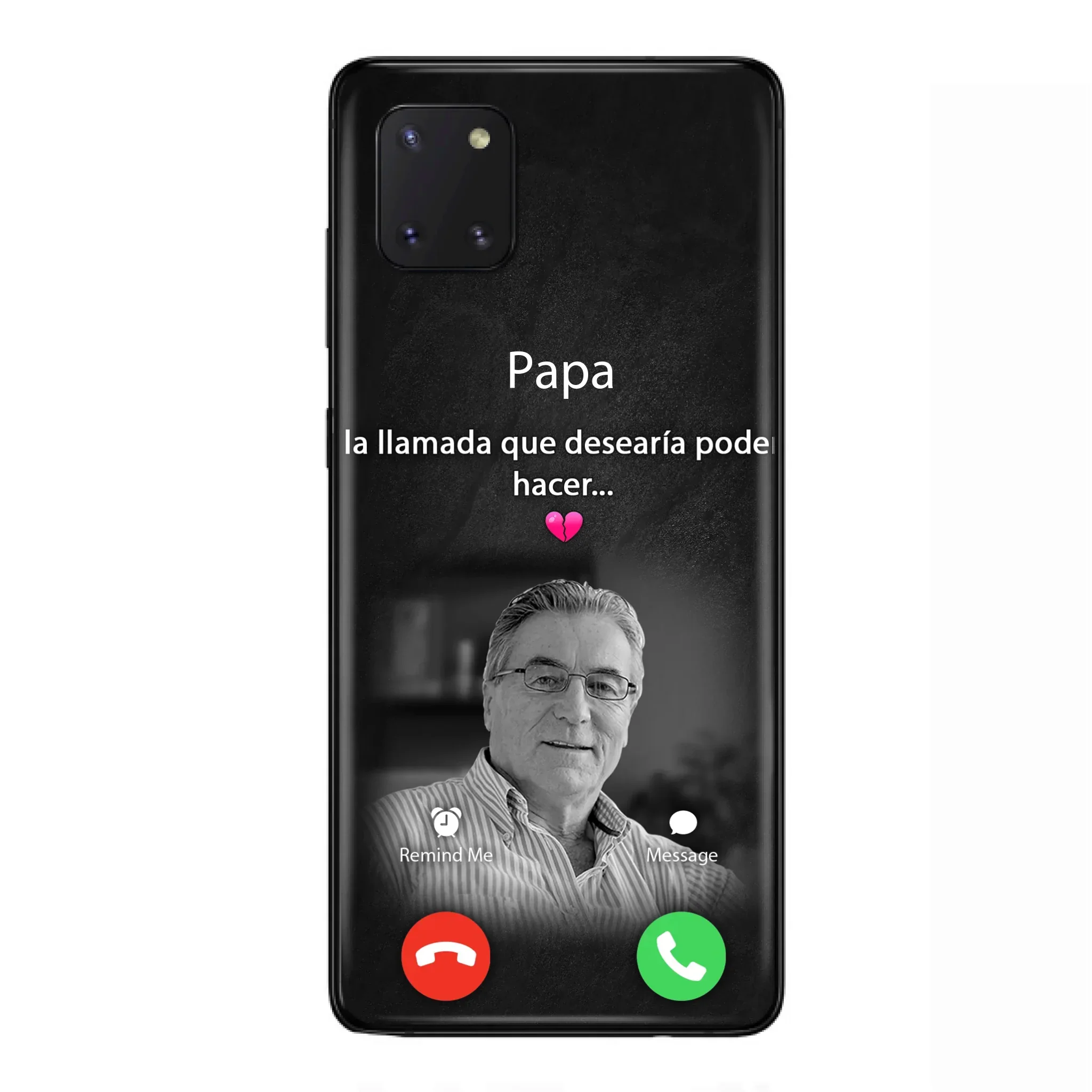 Funda personalizada para teléfono conmemorativo de papa - Cargar foto - Idea de regalo conmemorativo para mamá/papá - La llamada que desearía poder hacer - Funda para iPhone/ Samsung