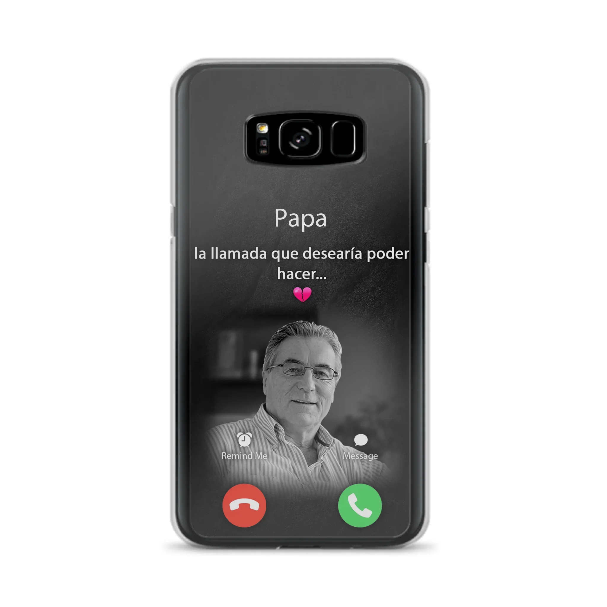 Funda personalizada para teléfono conmemorativo de papa - Cargar foto - Idea de regalo conmemorativo para mamá/papá - La llamada que desearía poder hacer - Funda para iPhone/ Samsung