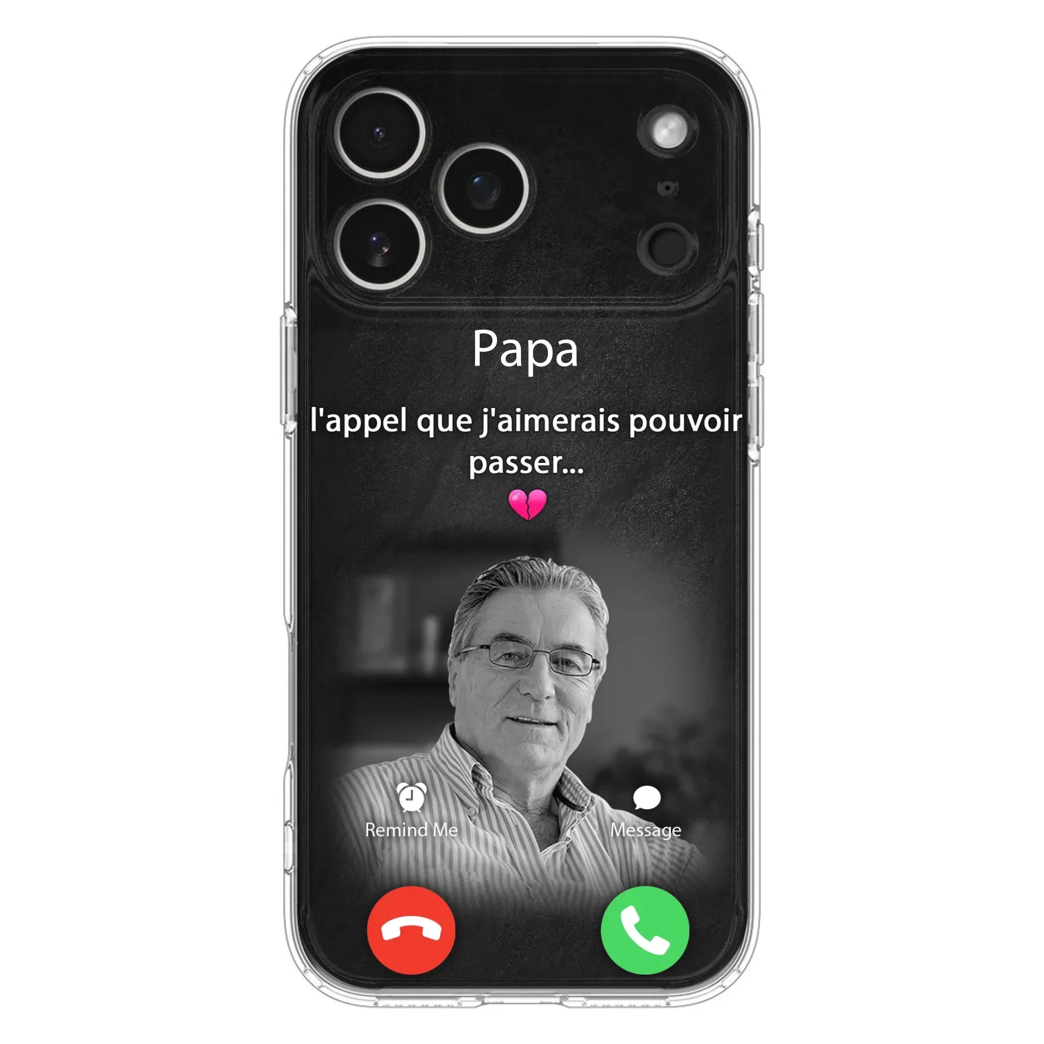 Coque de téléphone personnalisée pour papa commémoratif - Télécharger une photo - L'appel que j'aimerais pouvoir passer- Coque de téléphone pour iPhone/ Samsung